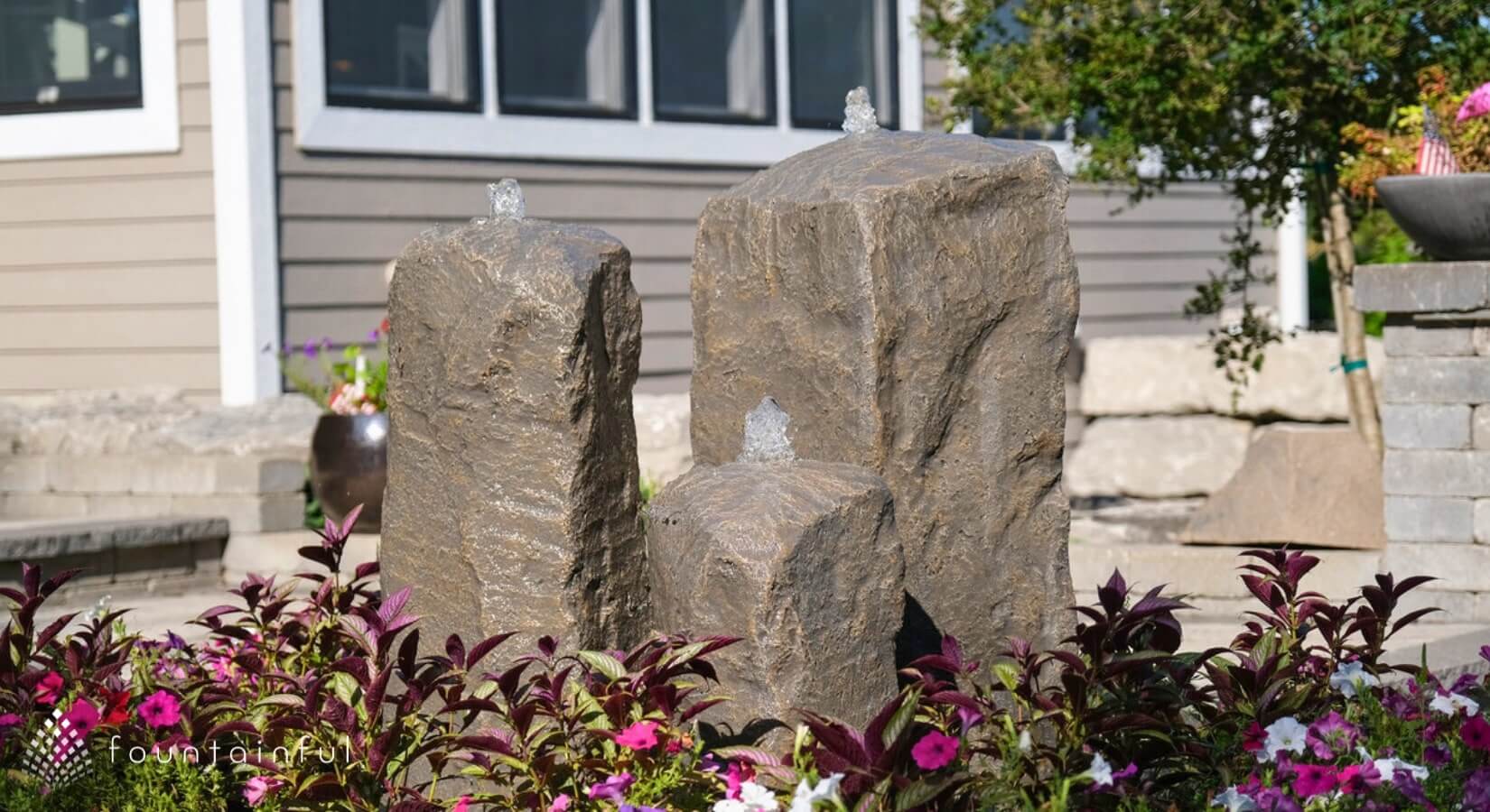 glass fiber reinforced concrete gfrc boulder fountains by blue thumb