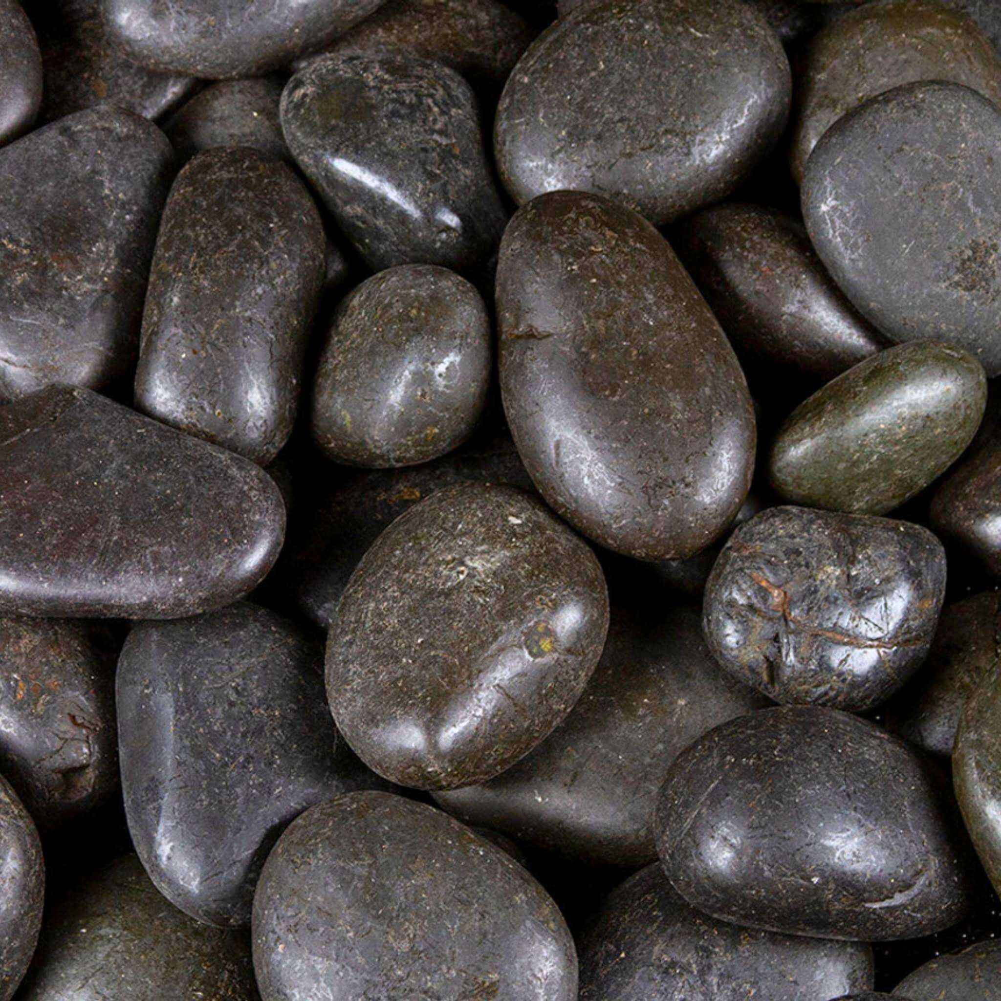 Black Polished Pebbles - 160 lbs. - Blue Thumb