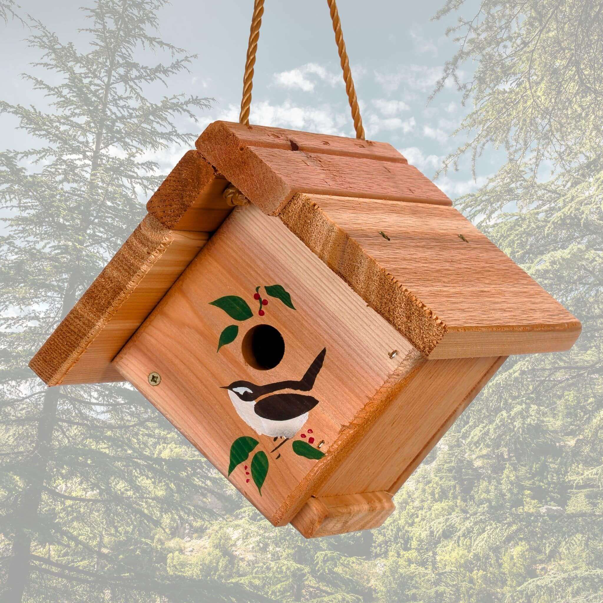 Wren Hanging Birdhouse - Cedar Wood | Winter Woodworks