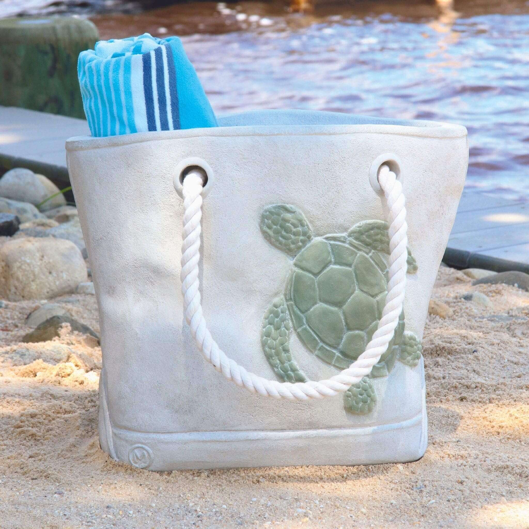 Sea Turtle Concrete Tote Planter - Massarellis #6543
