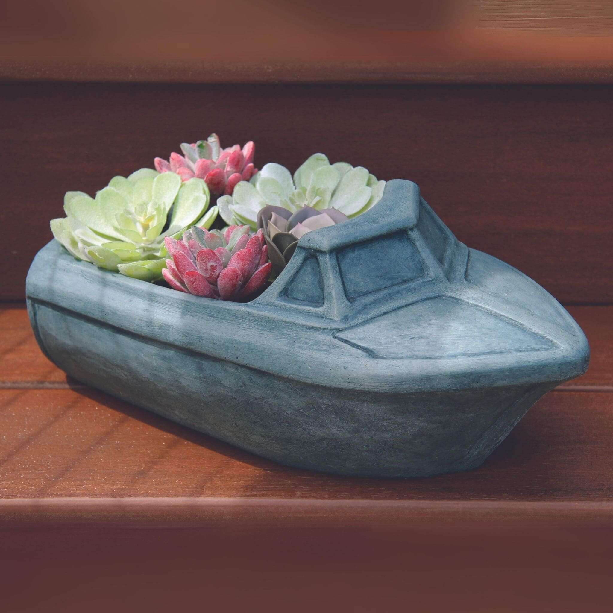 succulent boat planter Boat Concrete Planter