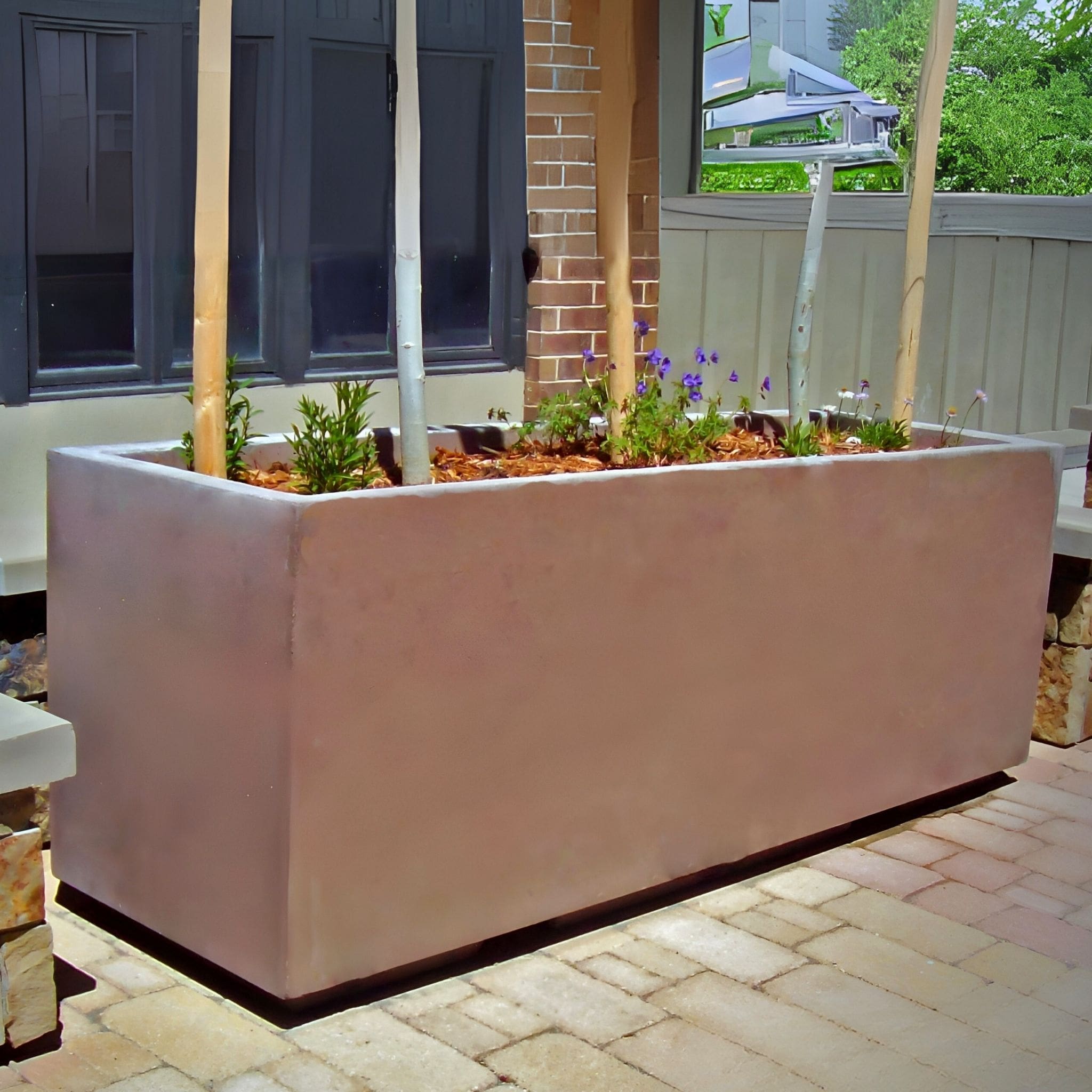 large rectangular plant pots 8FT Large Rectangular Concrete Planter