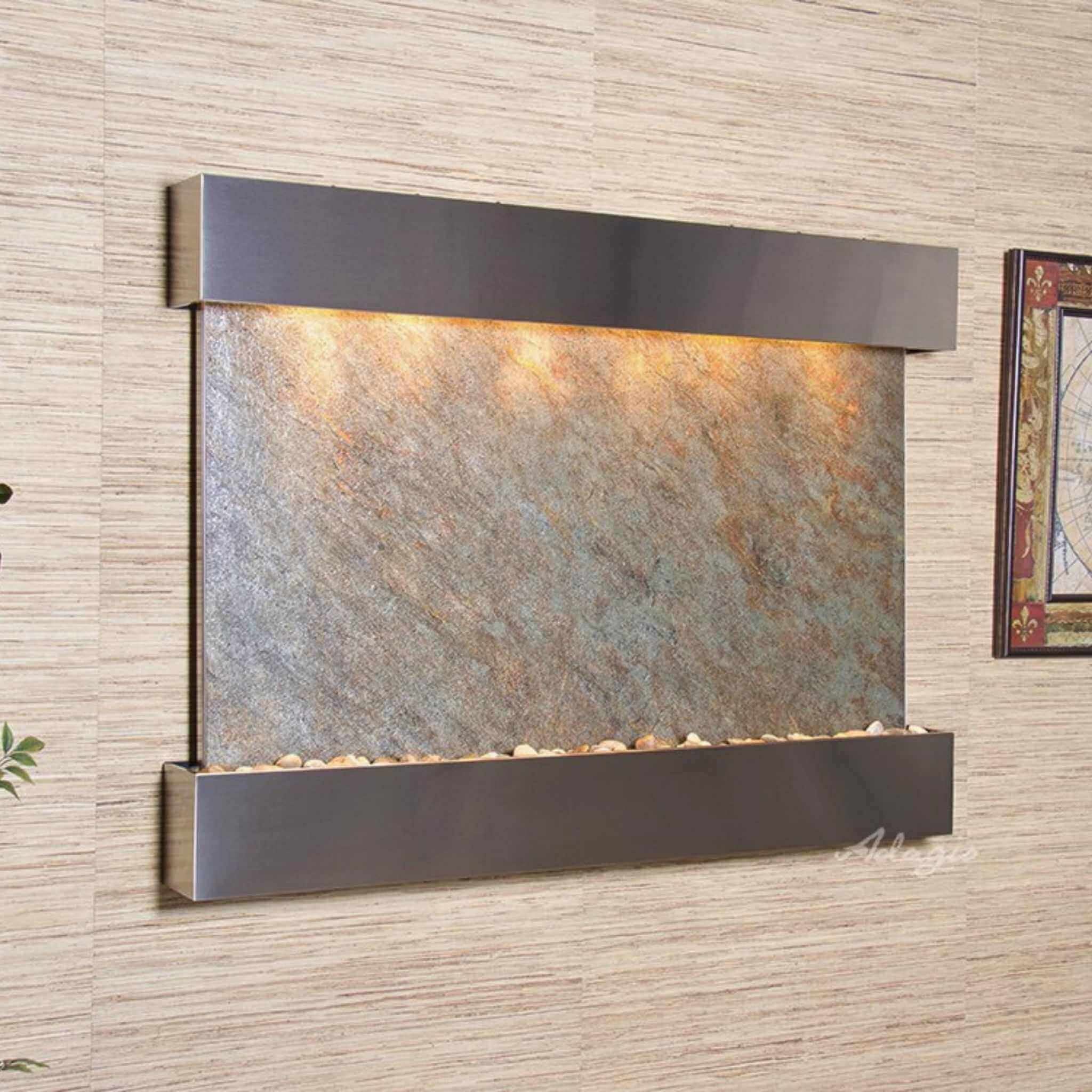 Teton Falls Mounted Water Wall Fountain - Adagio