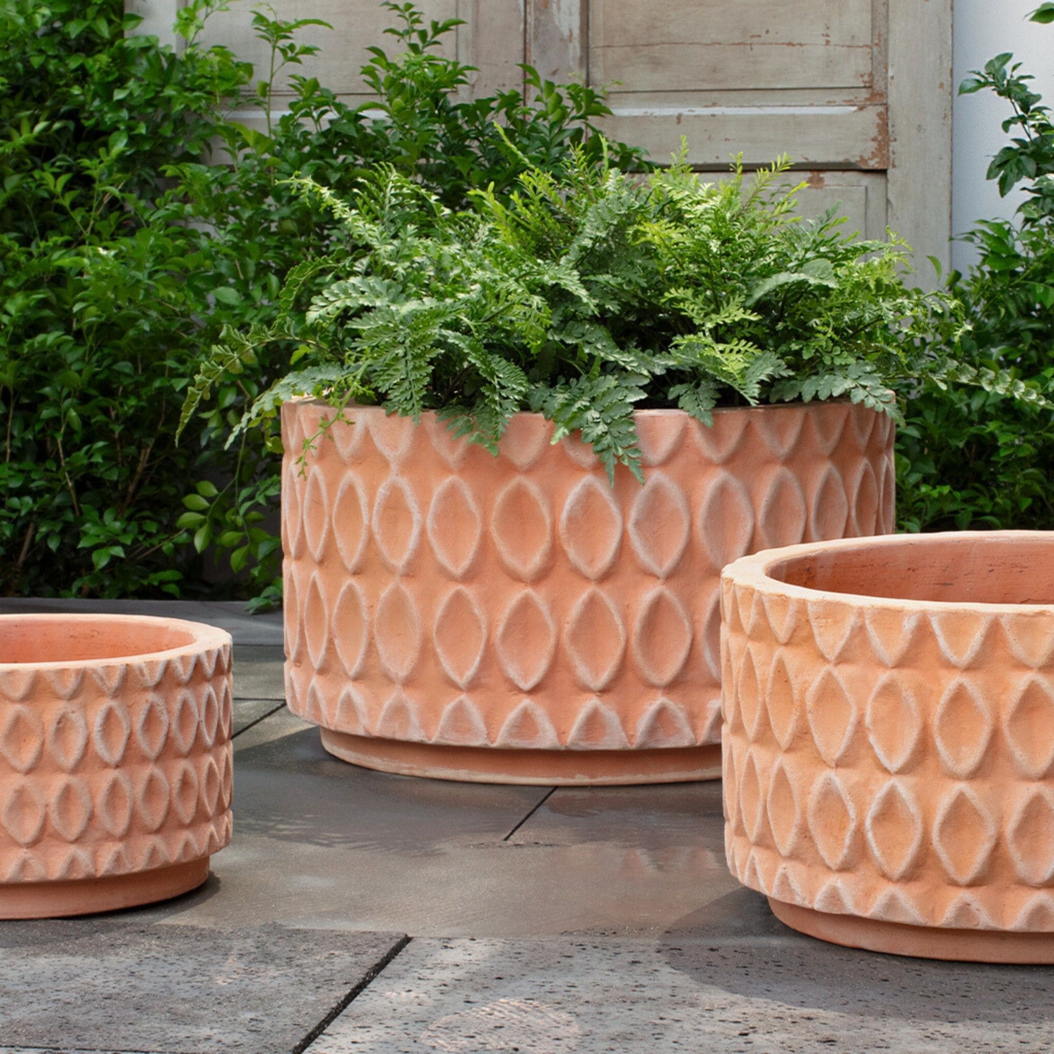 Oriel Low Set of 3 Terra Cotta Planters