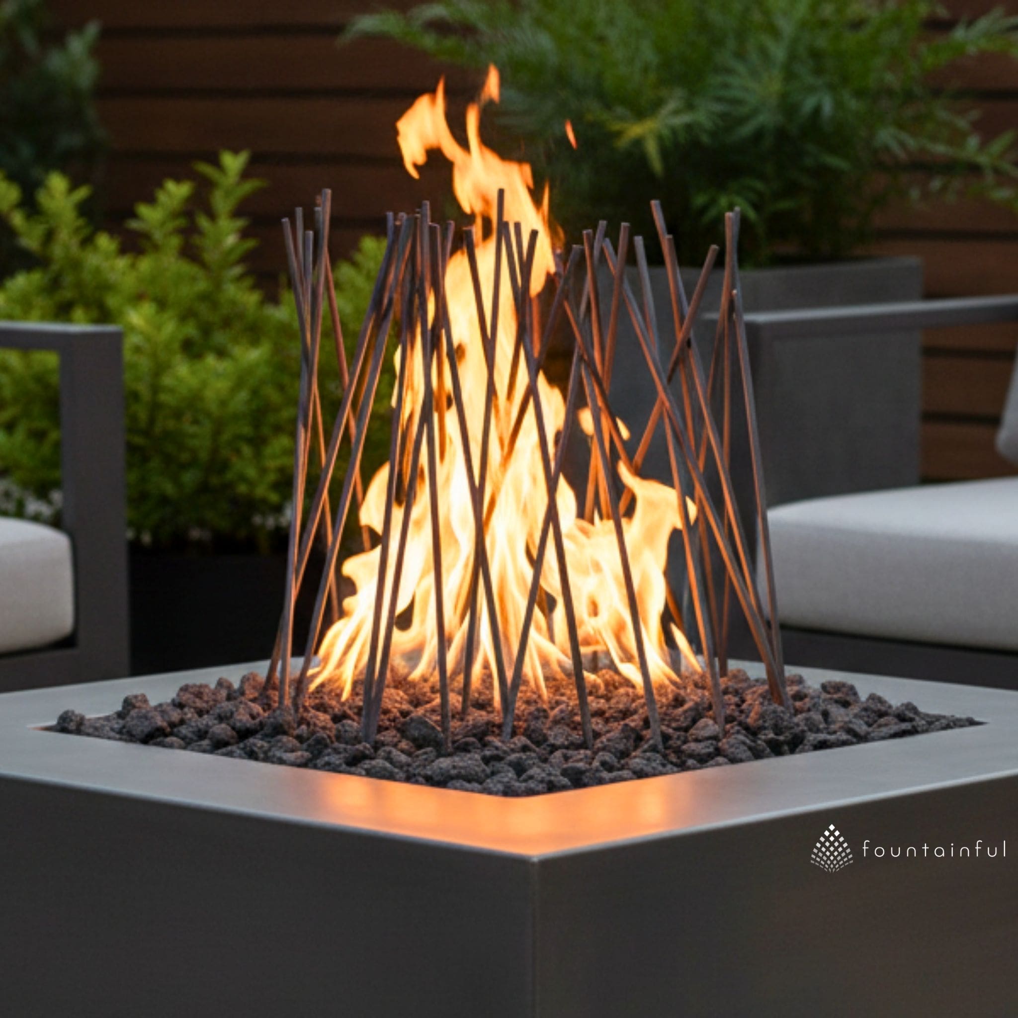 Milled Steel Twigs Fire Ornament - Outdoor Plus