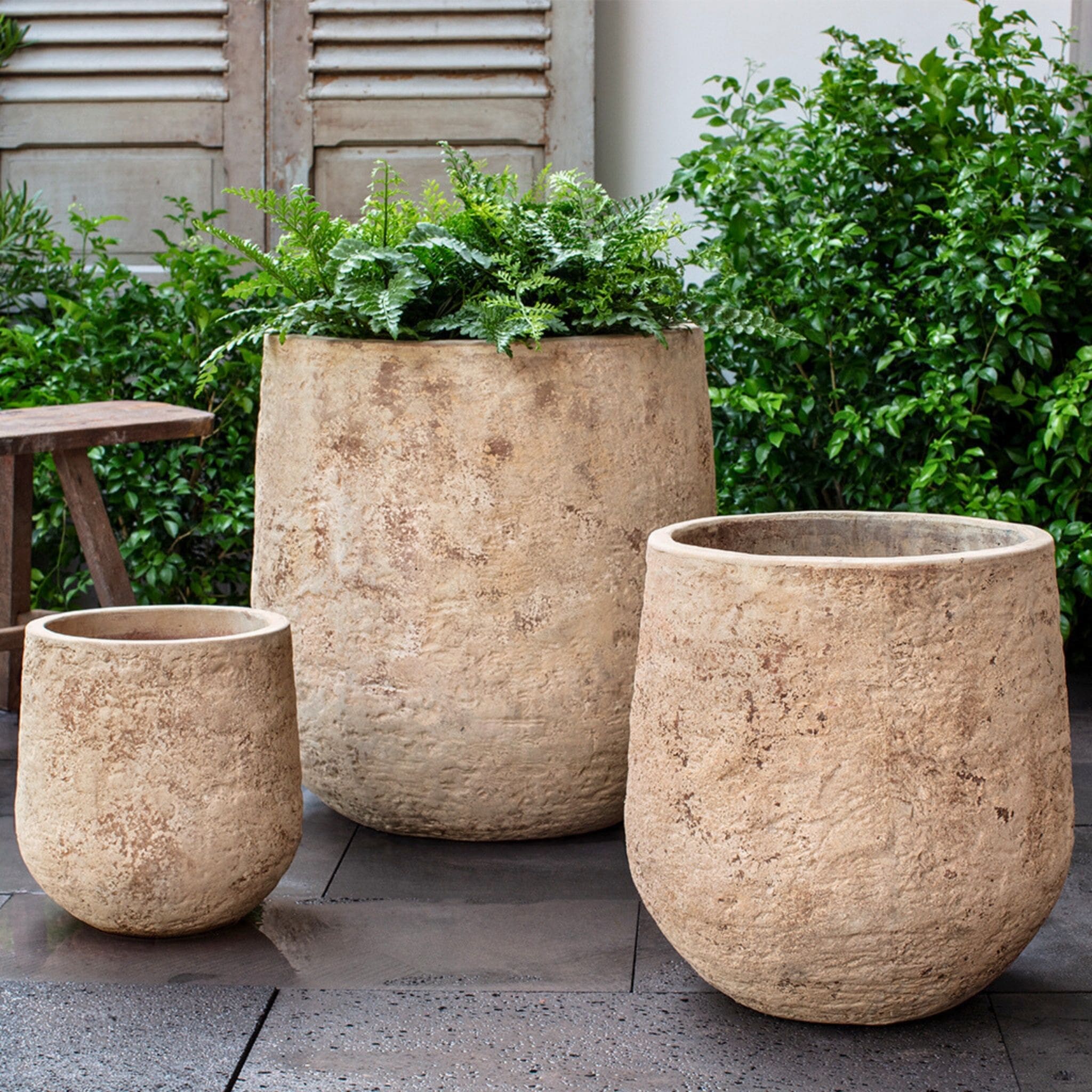 Orto Set of 3 Antico Terra Cotta Planters - Campania #6518