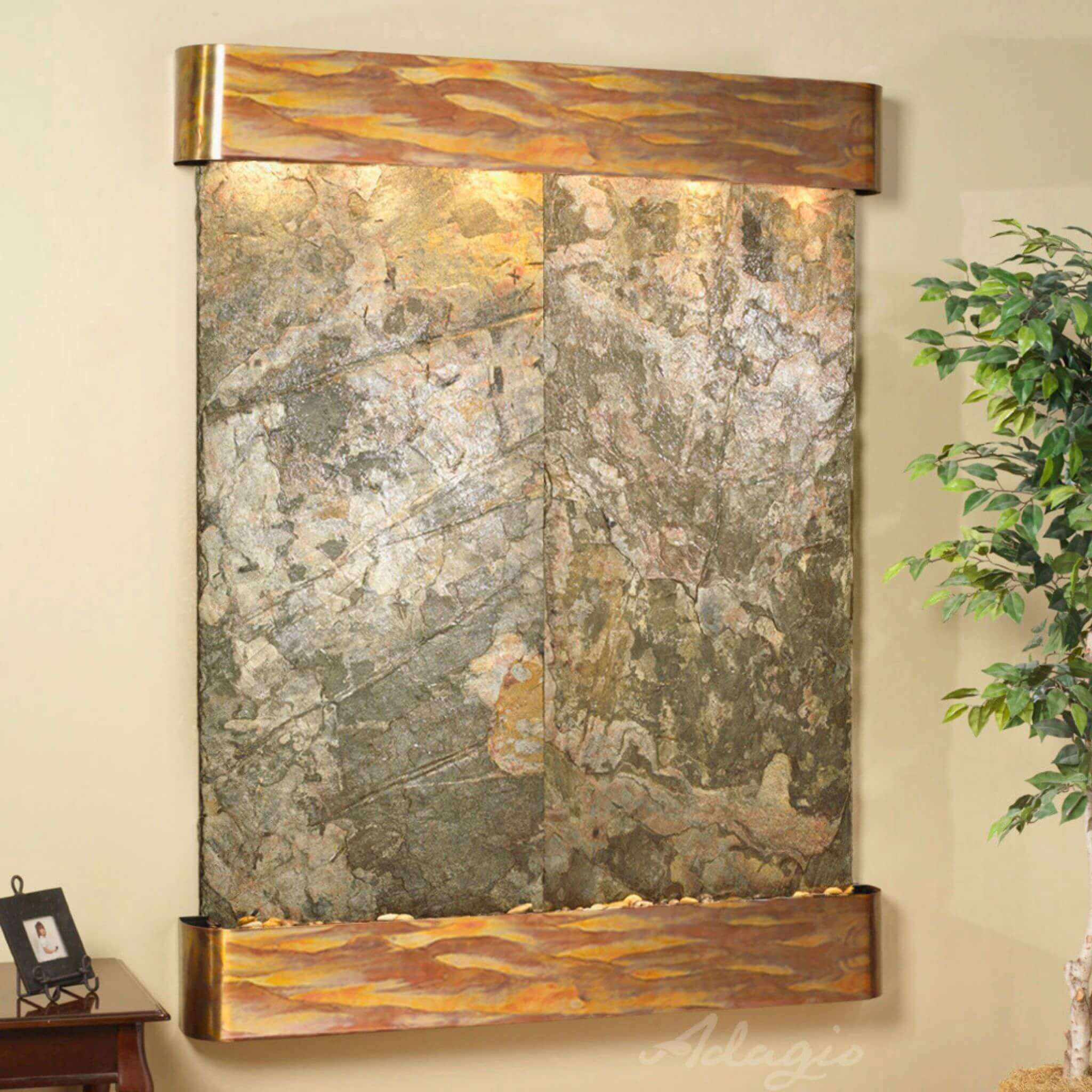 Majestic River Mounted Water Wall Fountain - Adagio