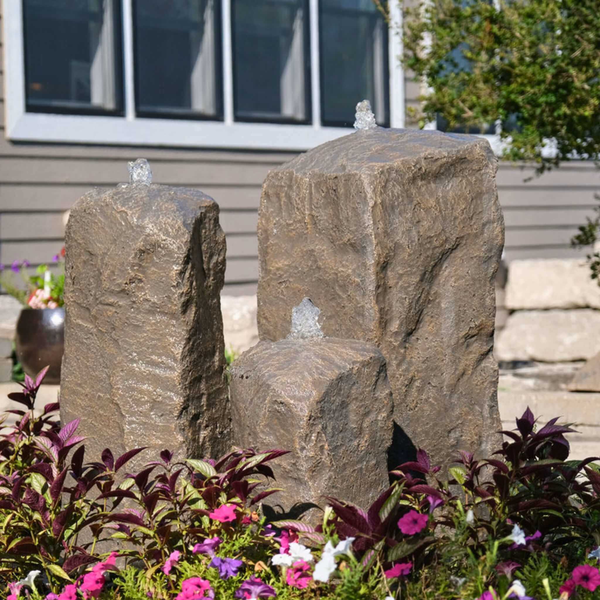 Triple Watershed GFRC Boulder Fountain - Complete Kit - Blue Thumb