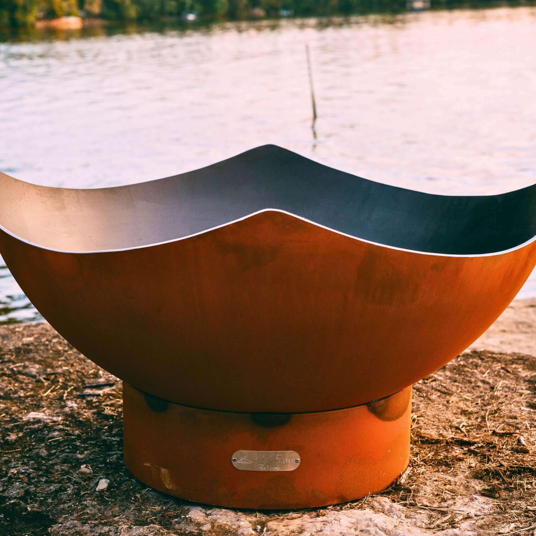 "Manta Ray" Gas Fire Pit in Steel - Fire Pit Art