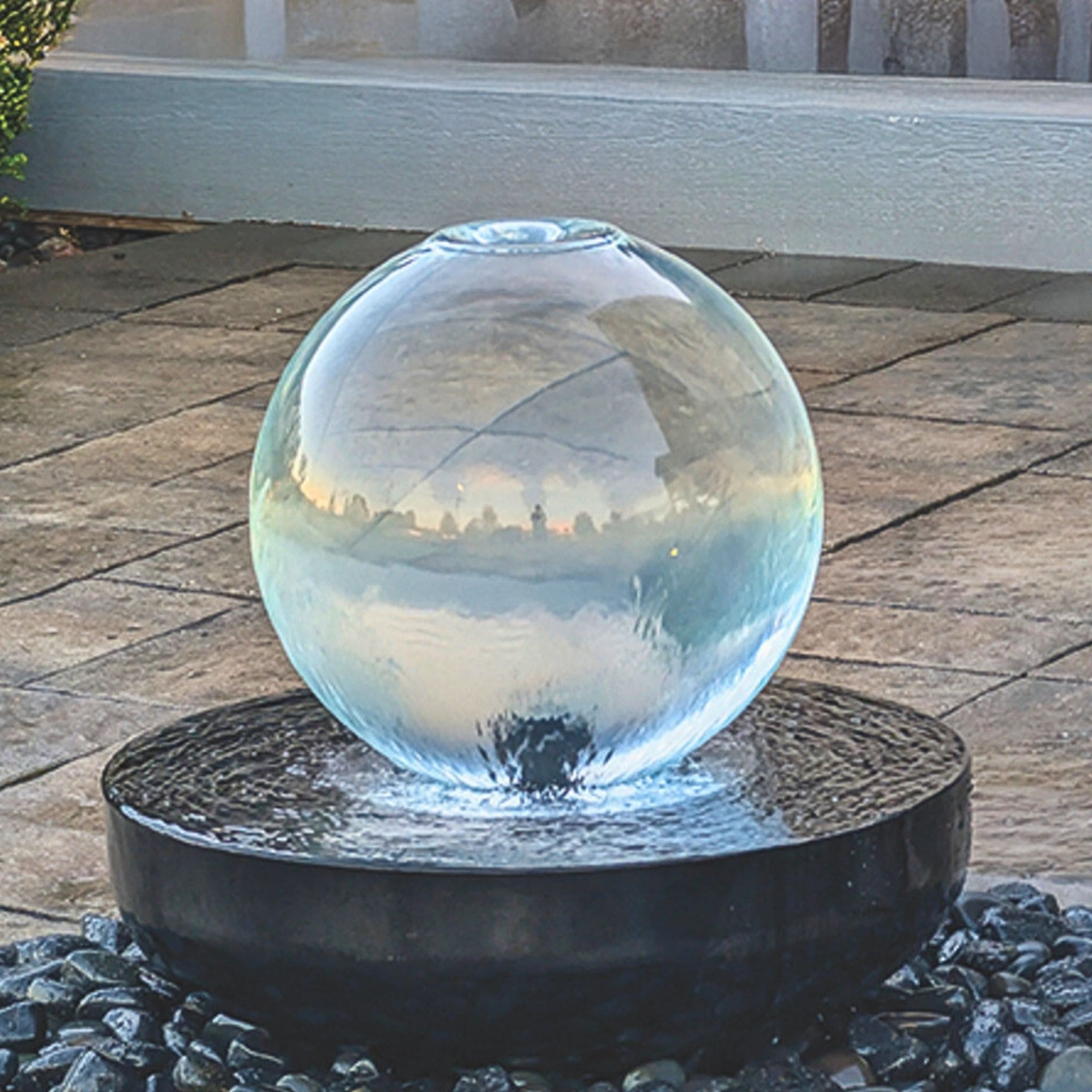 Crystal Sphere (14") Water Fountain - Complete Kit - Blue Thumb