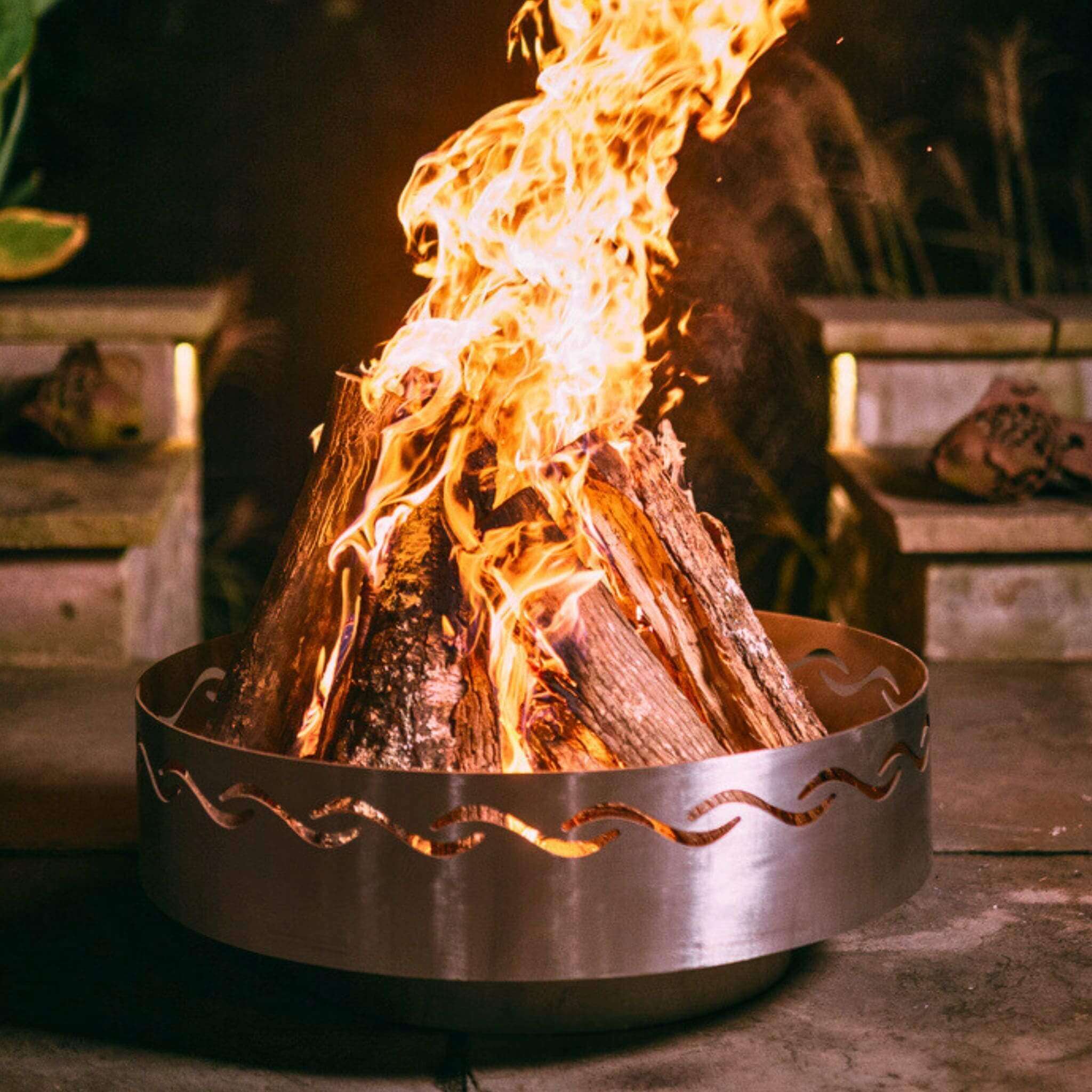"Fire Surfer" Wood Burning Fire Pit in Steel - Fire Pit Art