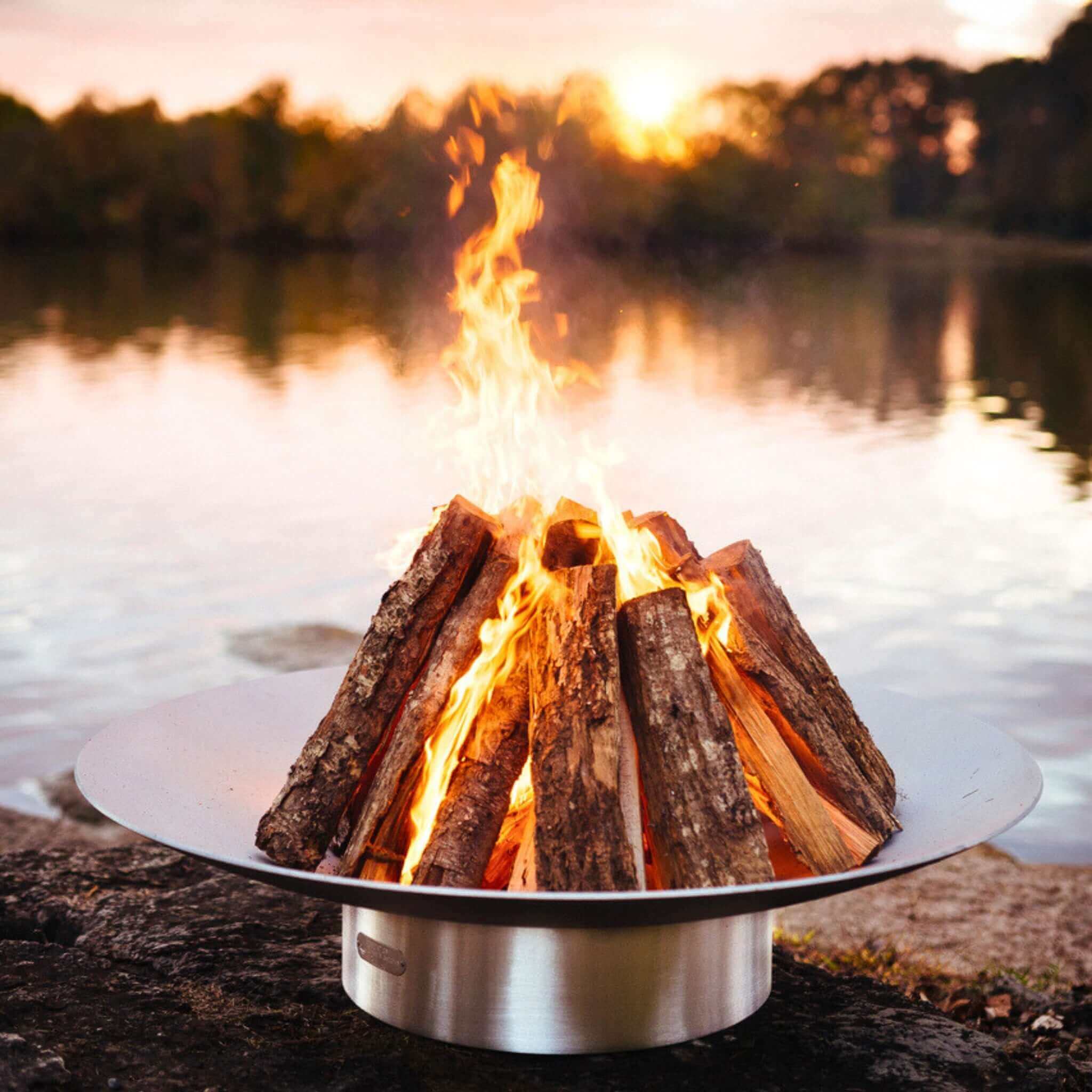 "Bella Vita" Series Gas Fire Pit in Steel - Fire Pit Art