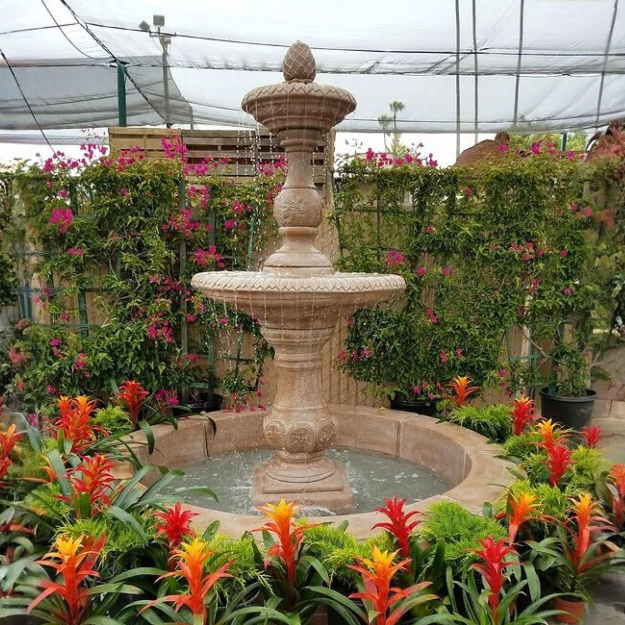 Four Seasons 2-Tier Concrete Pond Fountain - Fiore #2088FRG