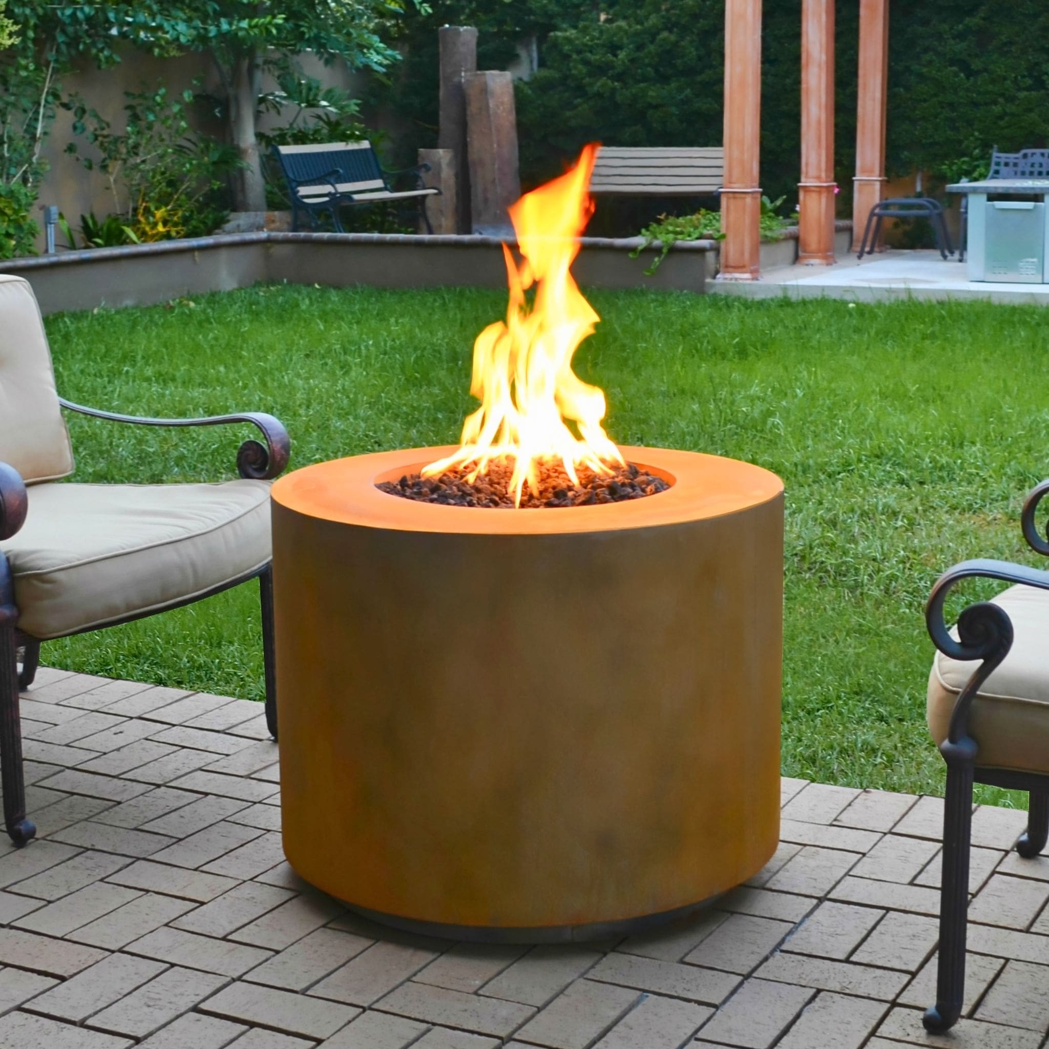 Beverly Metals Collection Round Gas Fire Pits - Outdoor Plus