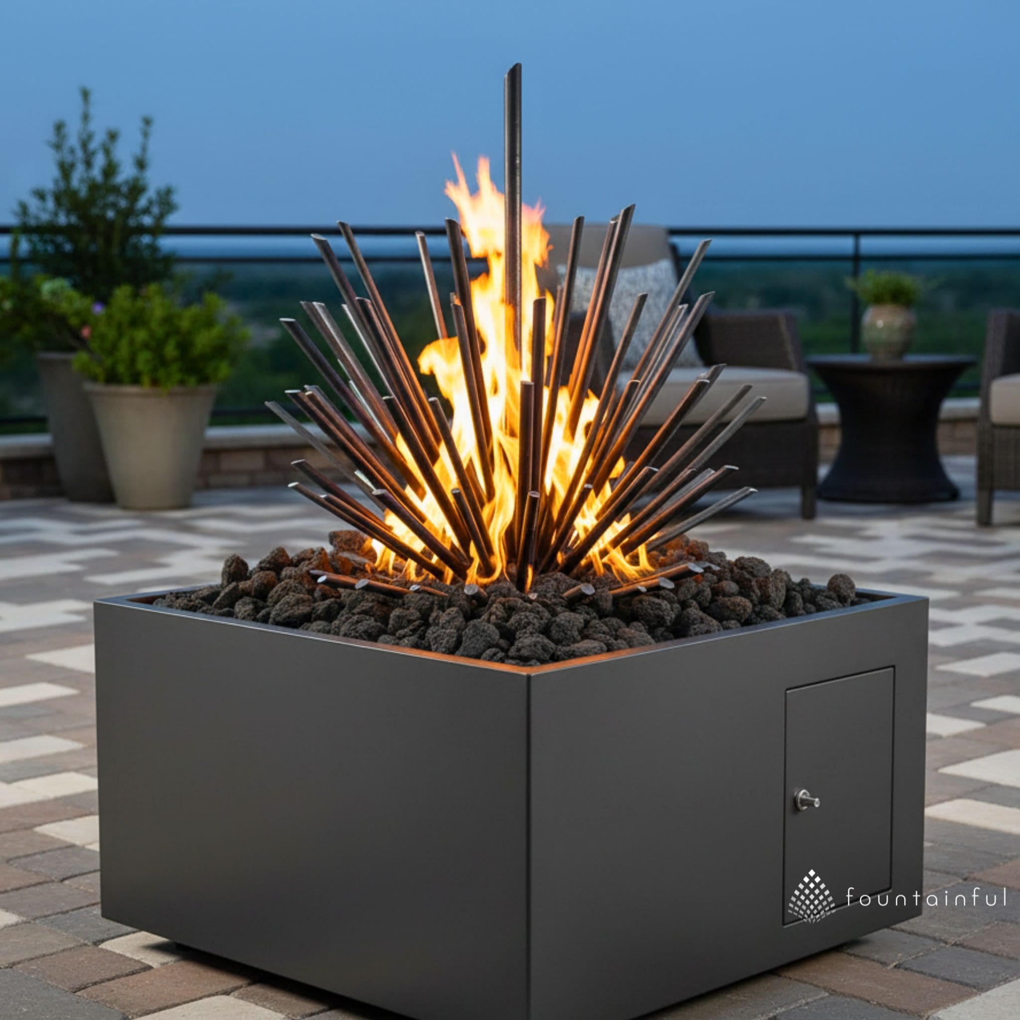 Milled Steel Desert Sticks Fire Ornament - Outdoor Plus