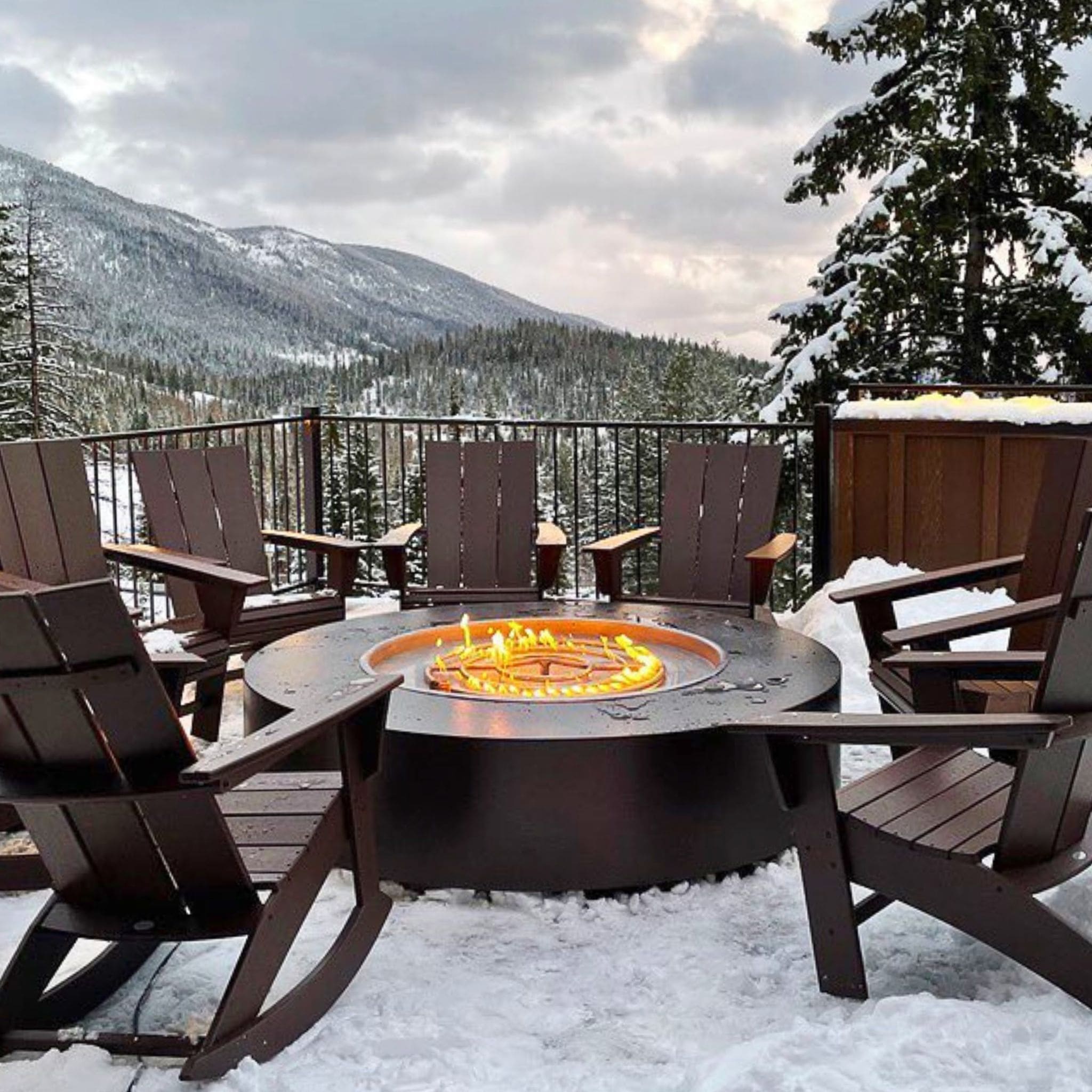 Unity Steel Powder Coat Round Gas Fire Pit - Outdoor Plus