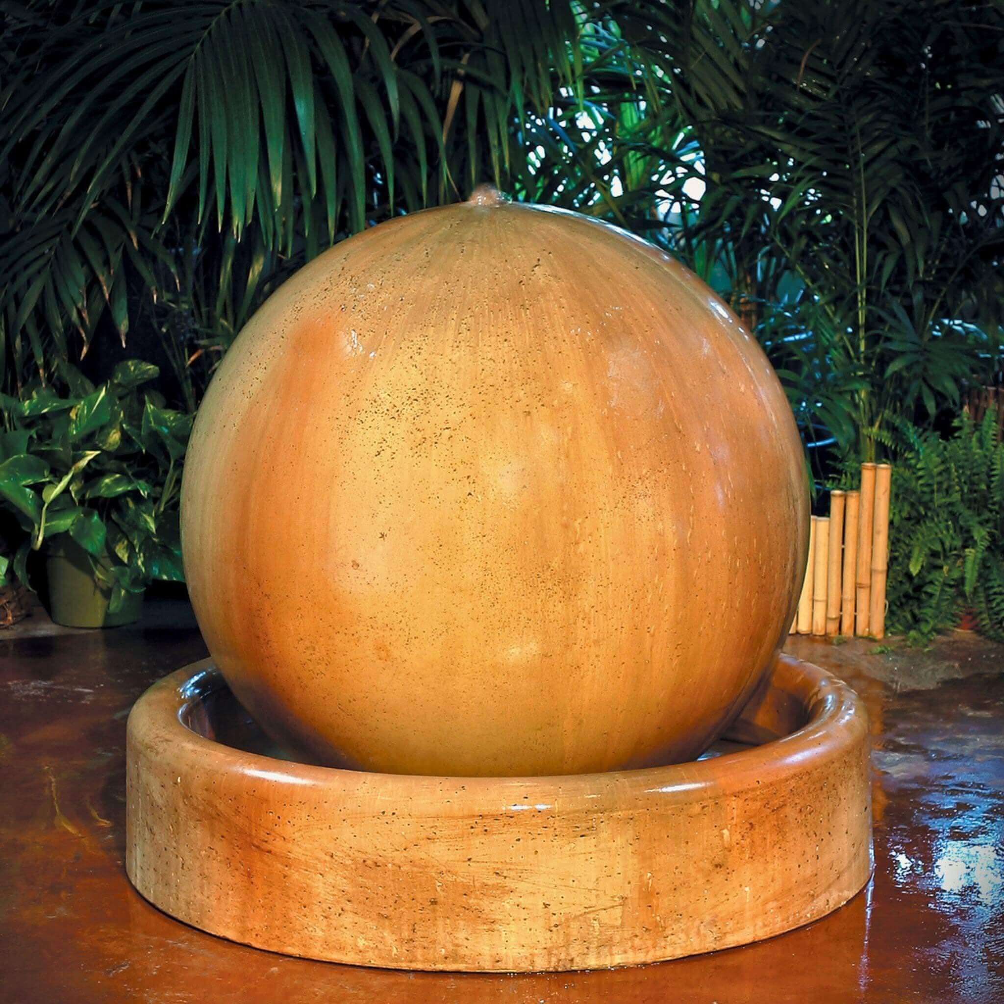 Ball & Ring Base Concrete Fountain - GIST Fountains