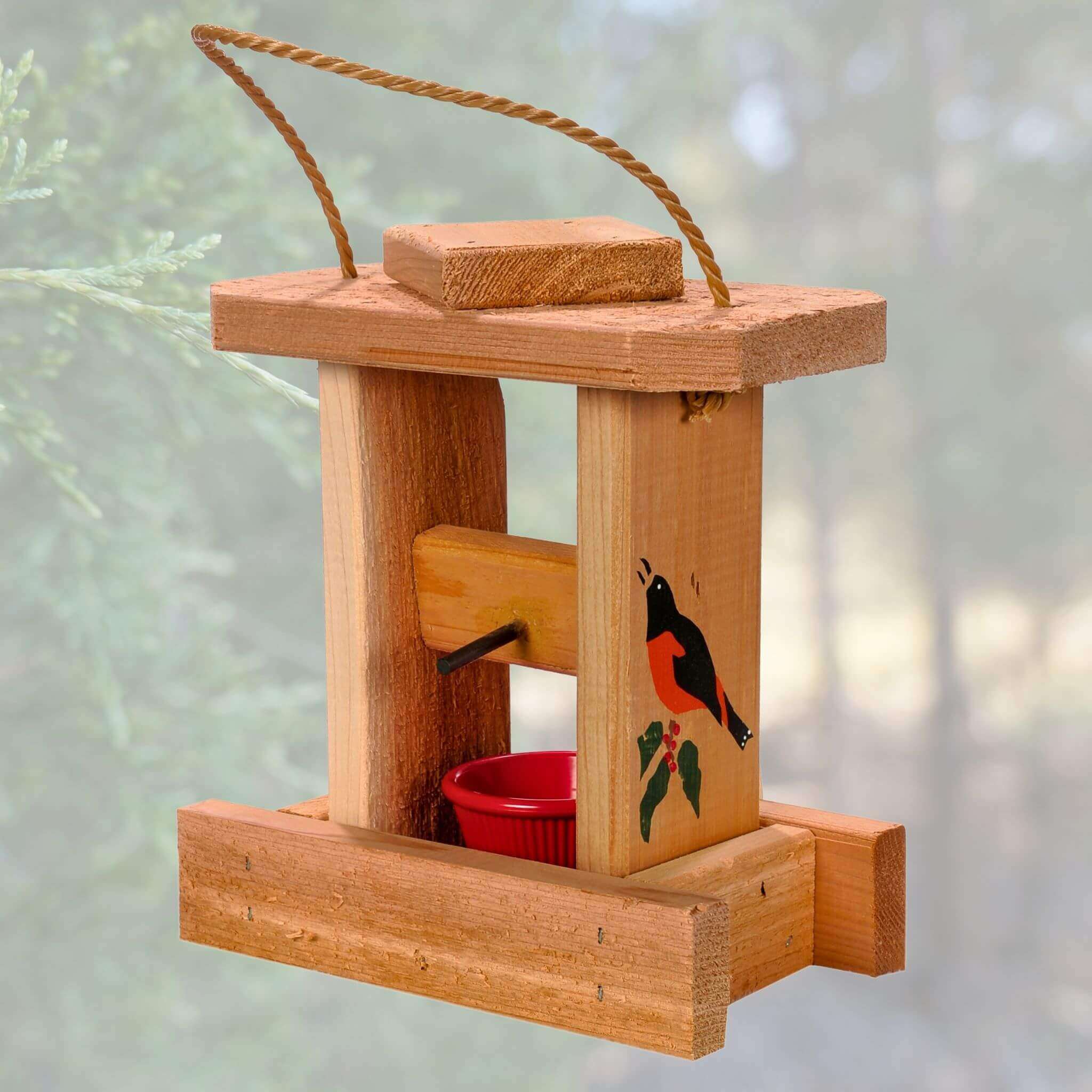 Oriole Hanging Bird Feeder - Cedar Wood | Winter Woodworks