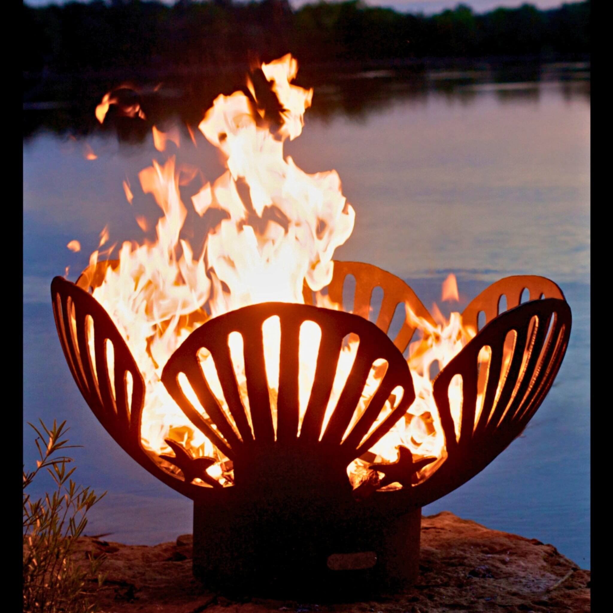 "Barefoot Beach" Gas Fire Pit in Steel - Fire Pit Art