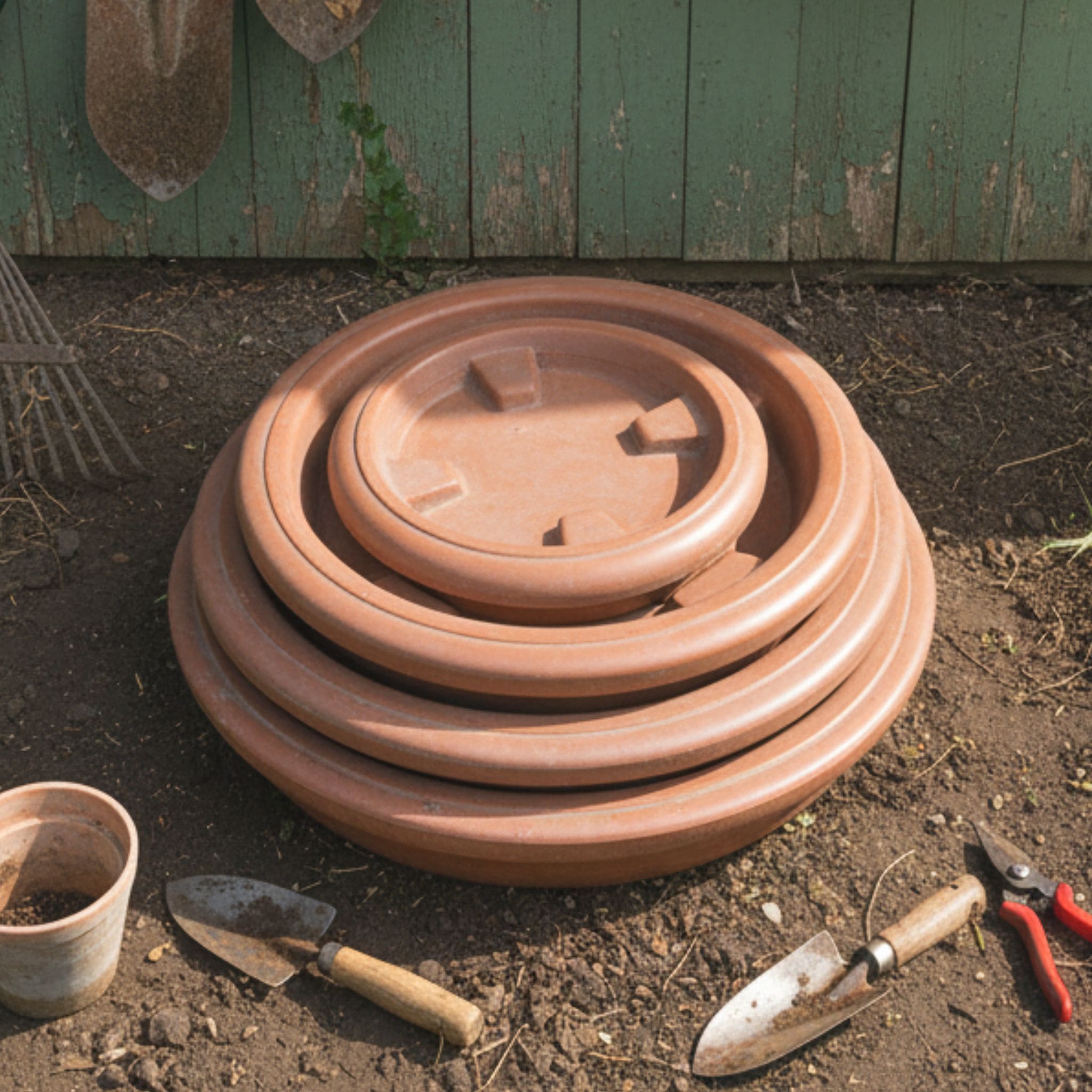 Concrete Saucers for Planters - Fiore #6037