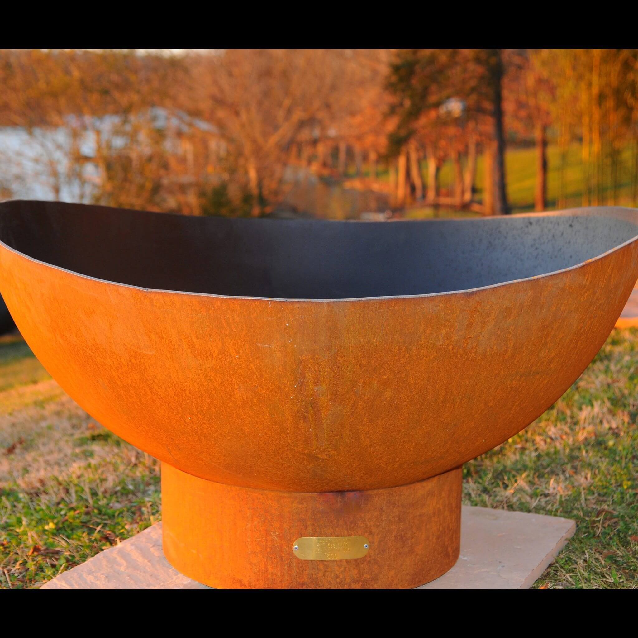 "Scallop/Tidal" Wood Burning Fire Pit in Steel - Fire Pit Art