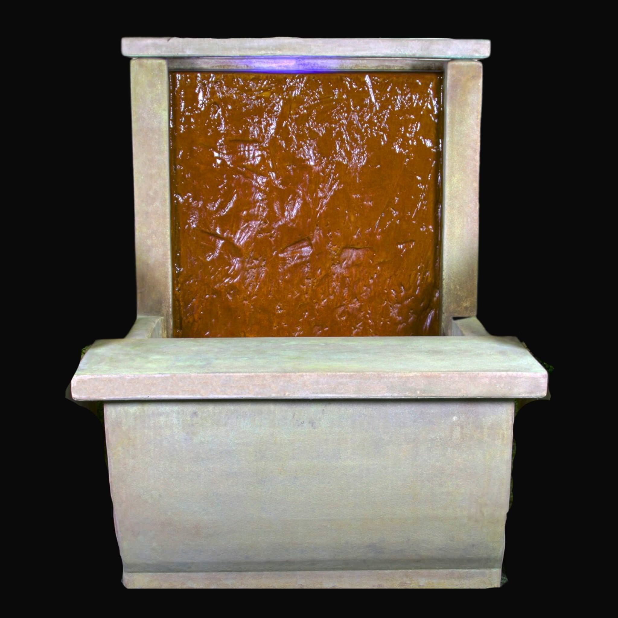 Slate Water Wall & Bench Concrete Fountain - Giannini #1726