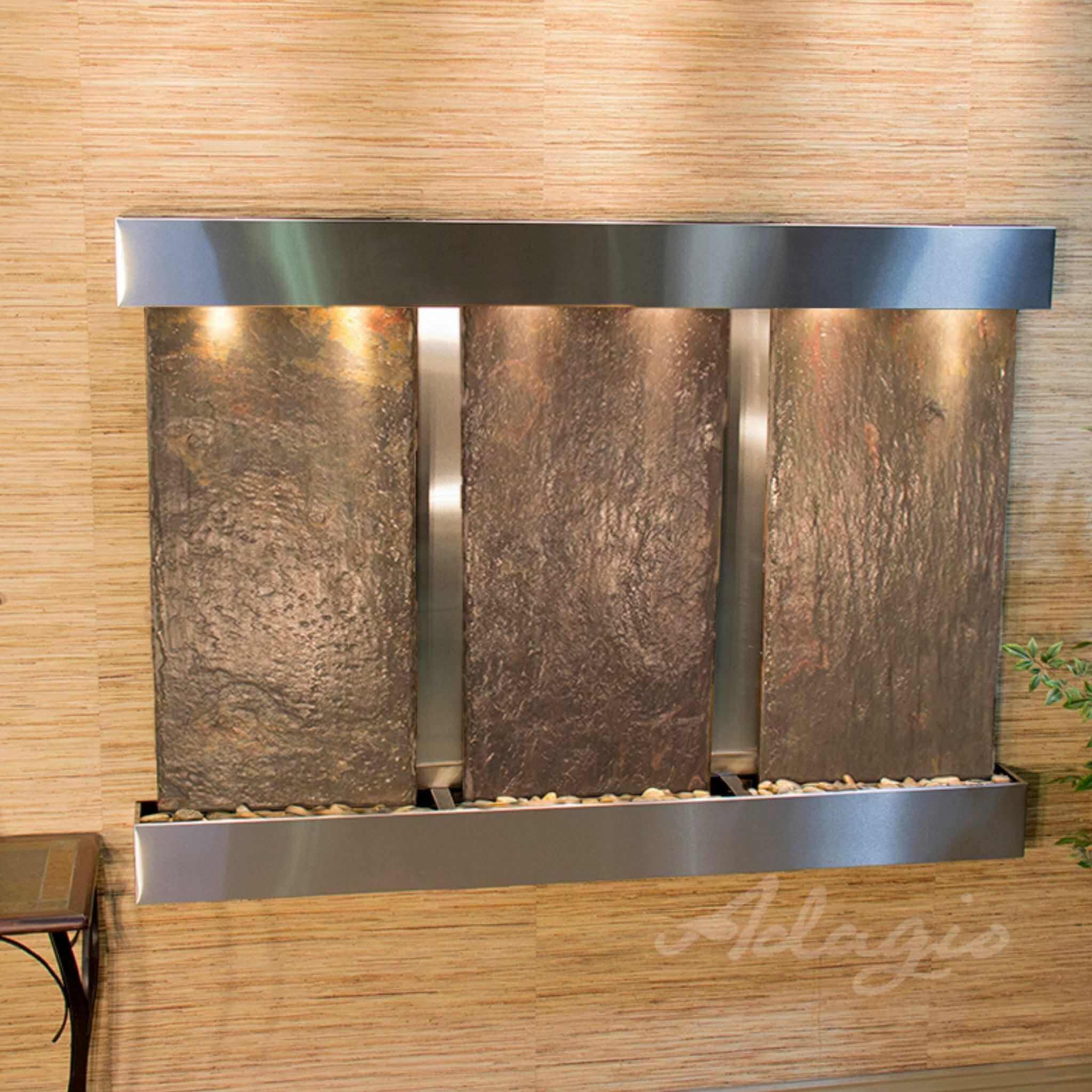 Olympus Falls Mounted Water Wall Fountain - Adagio