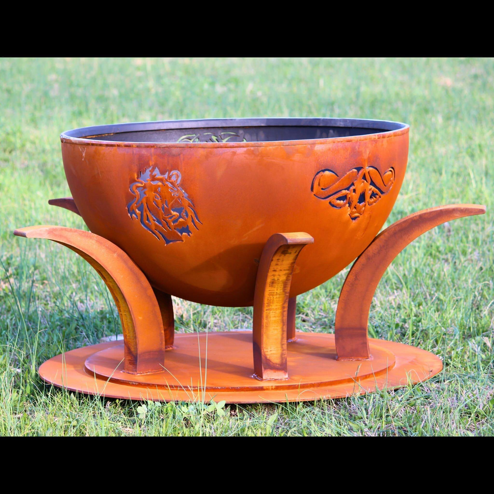 Africa's Big Five Gas Fire Pit in Steel - Fire Pit Art
