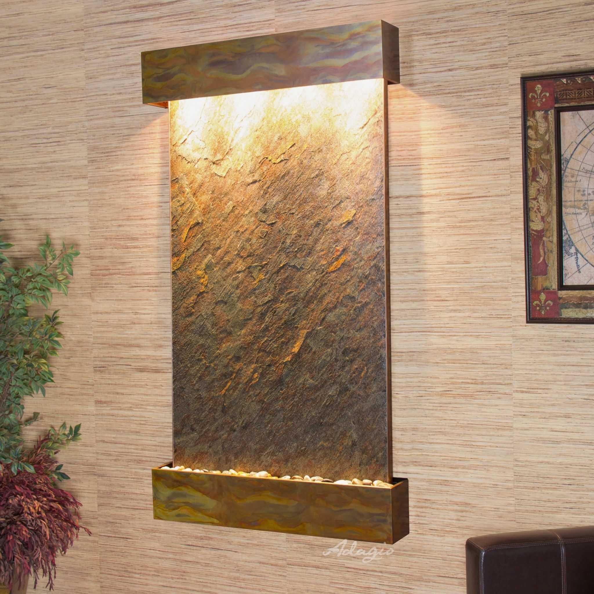 Summit Falls Mounted Water Wall Fountain - Adagio