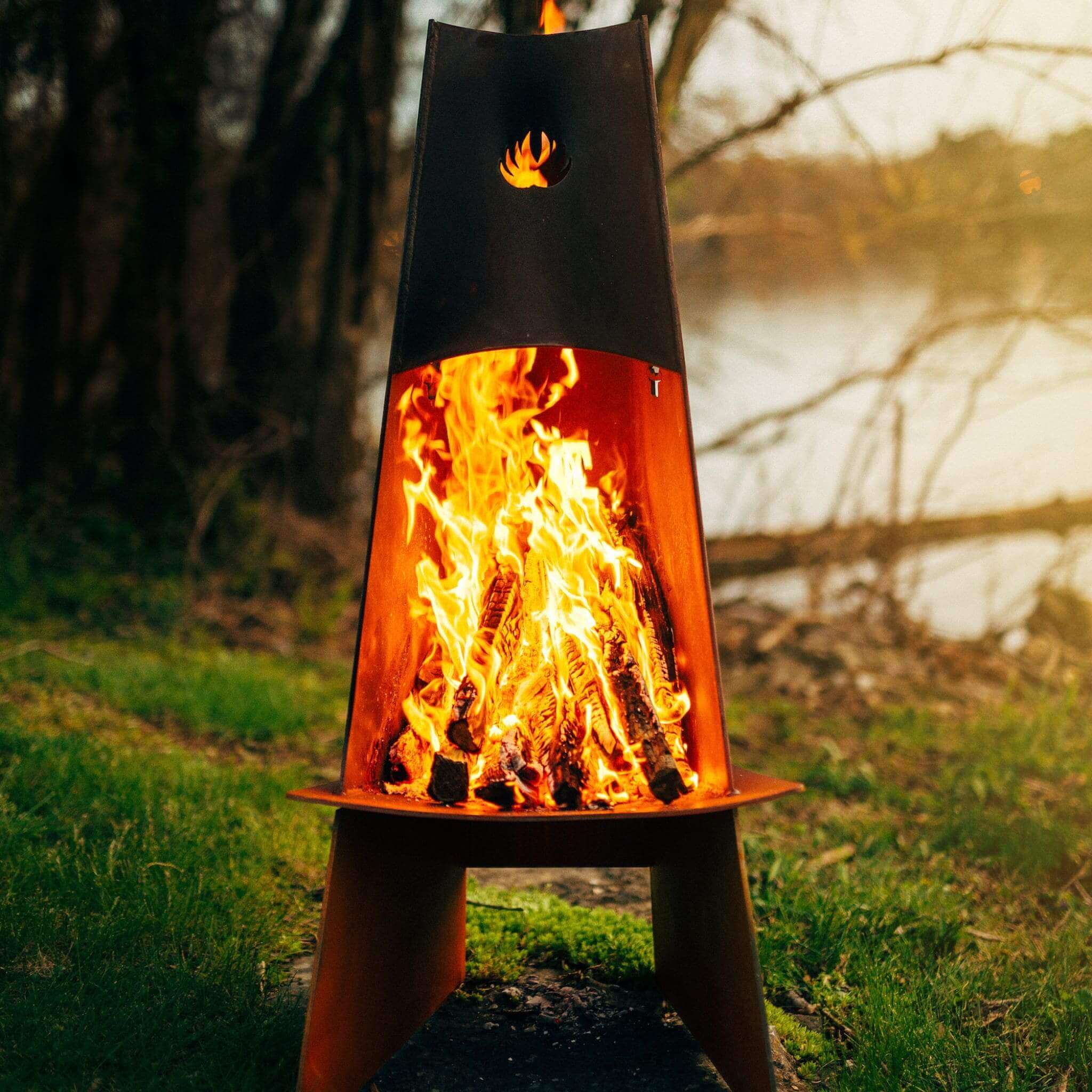 "Vesuvius" Wood Burning Fire Pit in Steel - Fire Pit Art