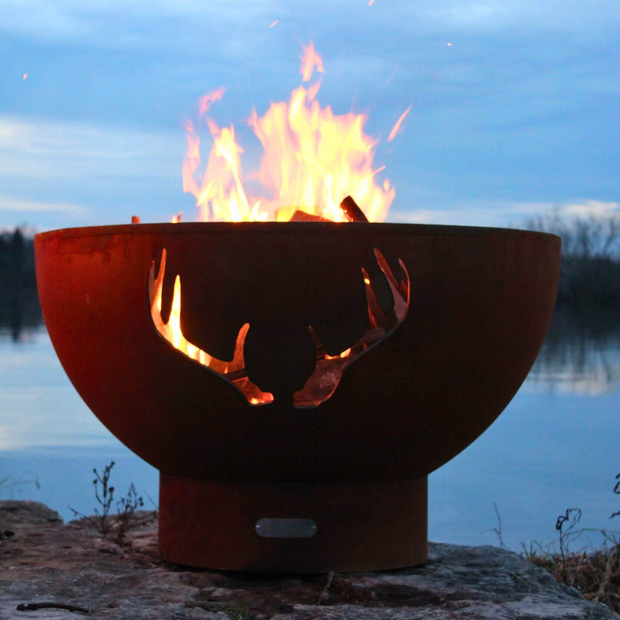 Antlers Wood Burning Fire Pit in Steel - Fire Pit Art