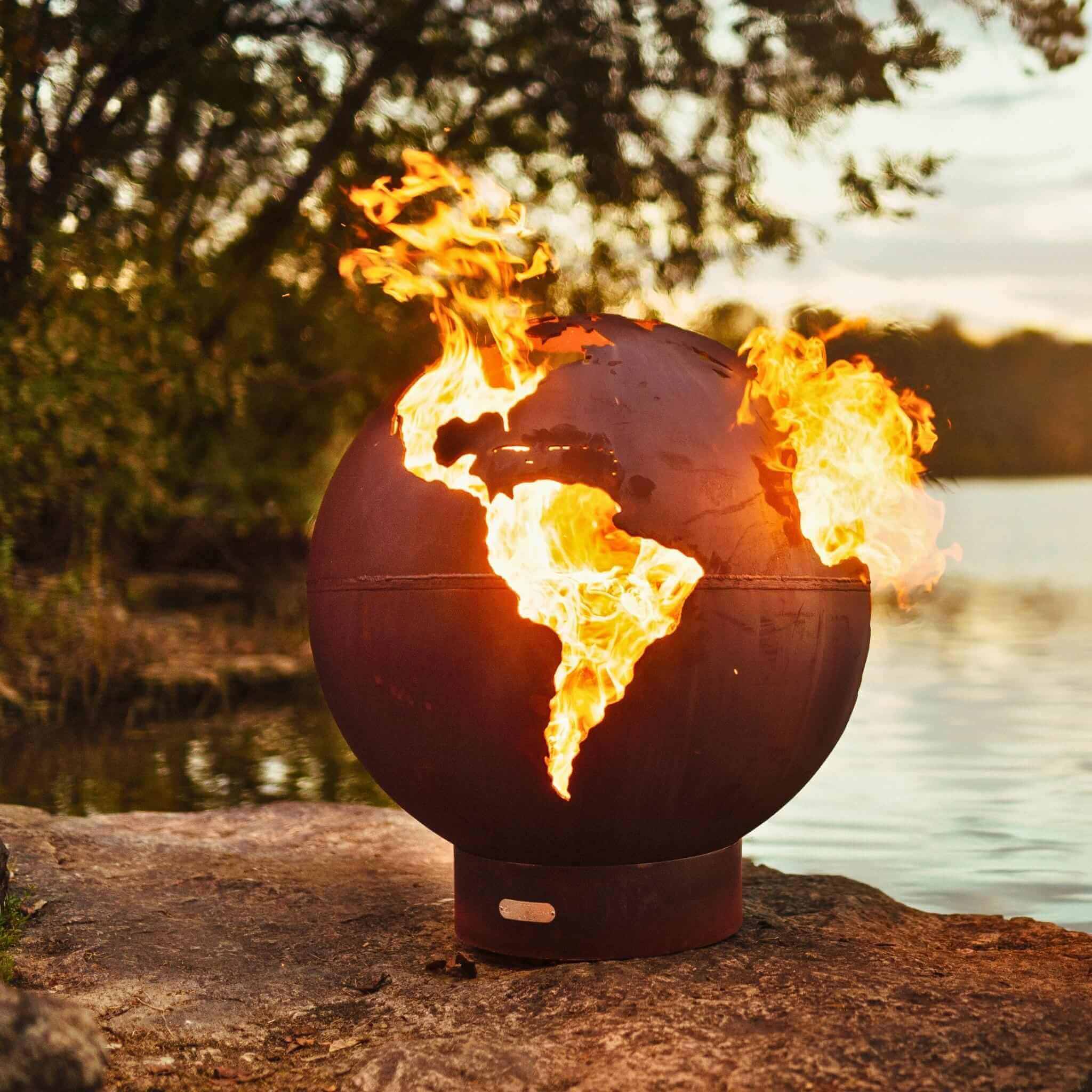 "Third Rock" Wood Burning Fire Pit in Steel - Fire Pit Art