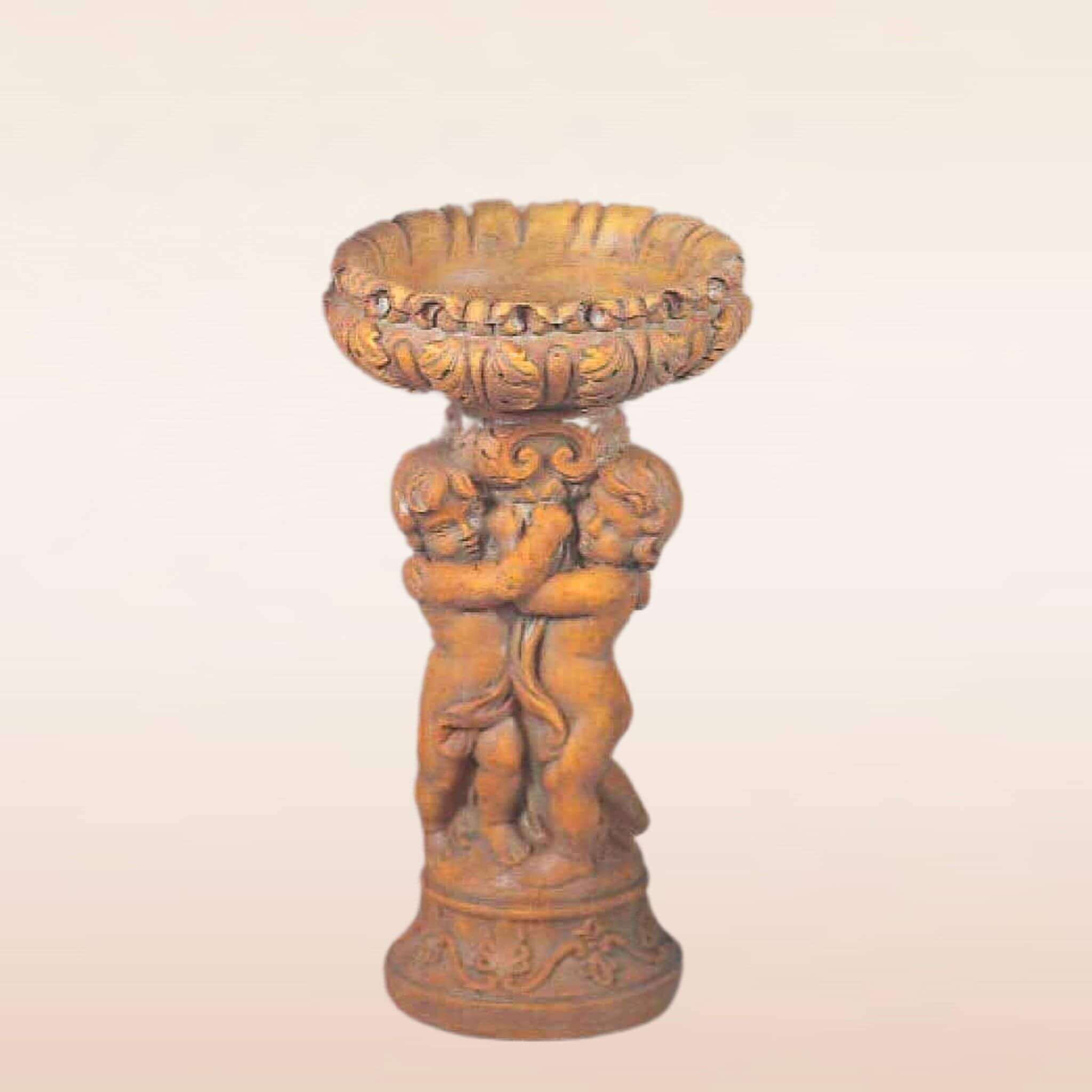 Cherubs "Putti" Concrete Bird Bath - Giannini #292