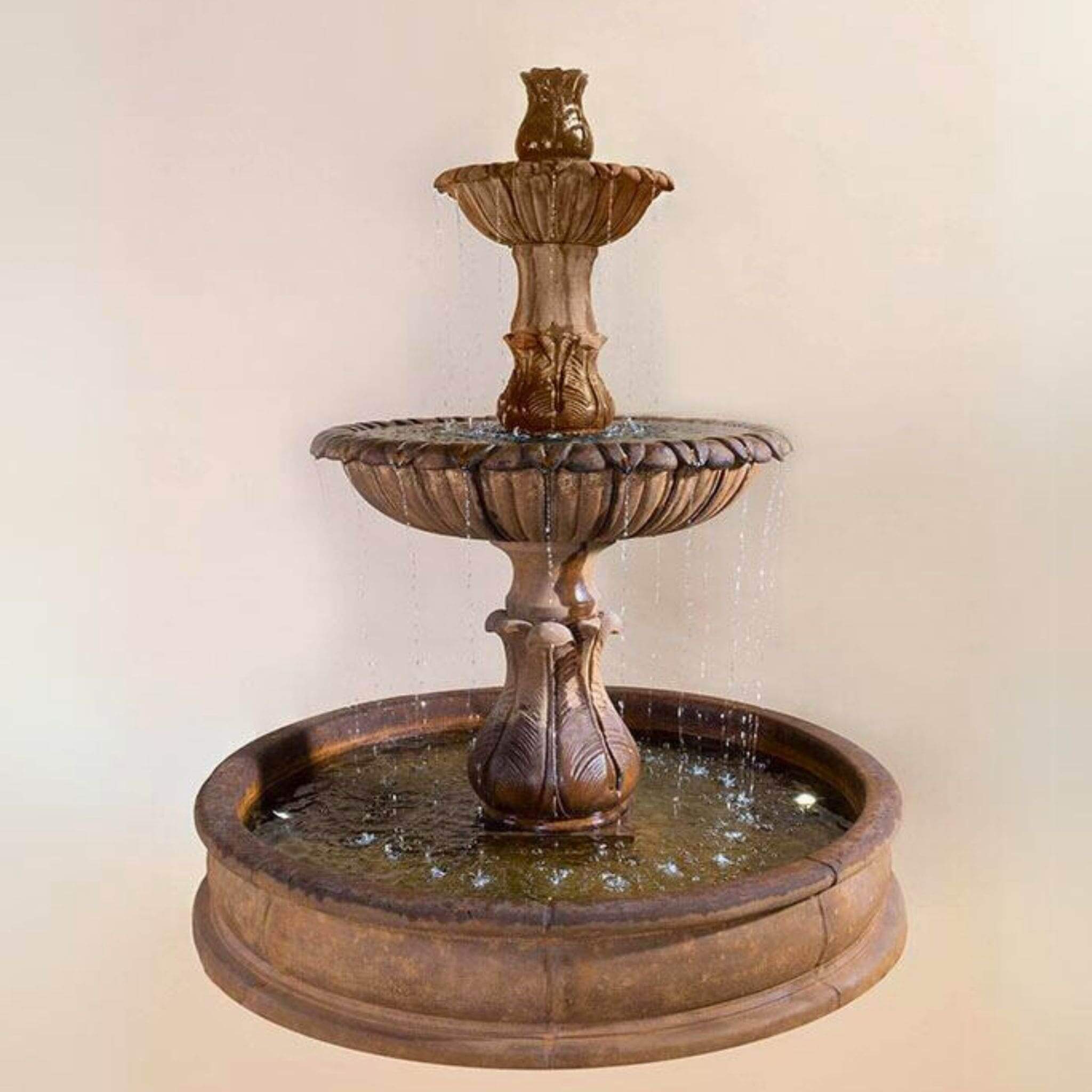 Grandis Calanthia 2-Tier Concrete Pond Fountain - Giannini #1697
