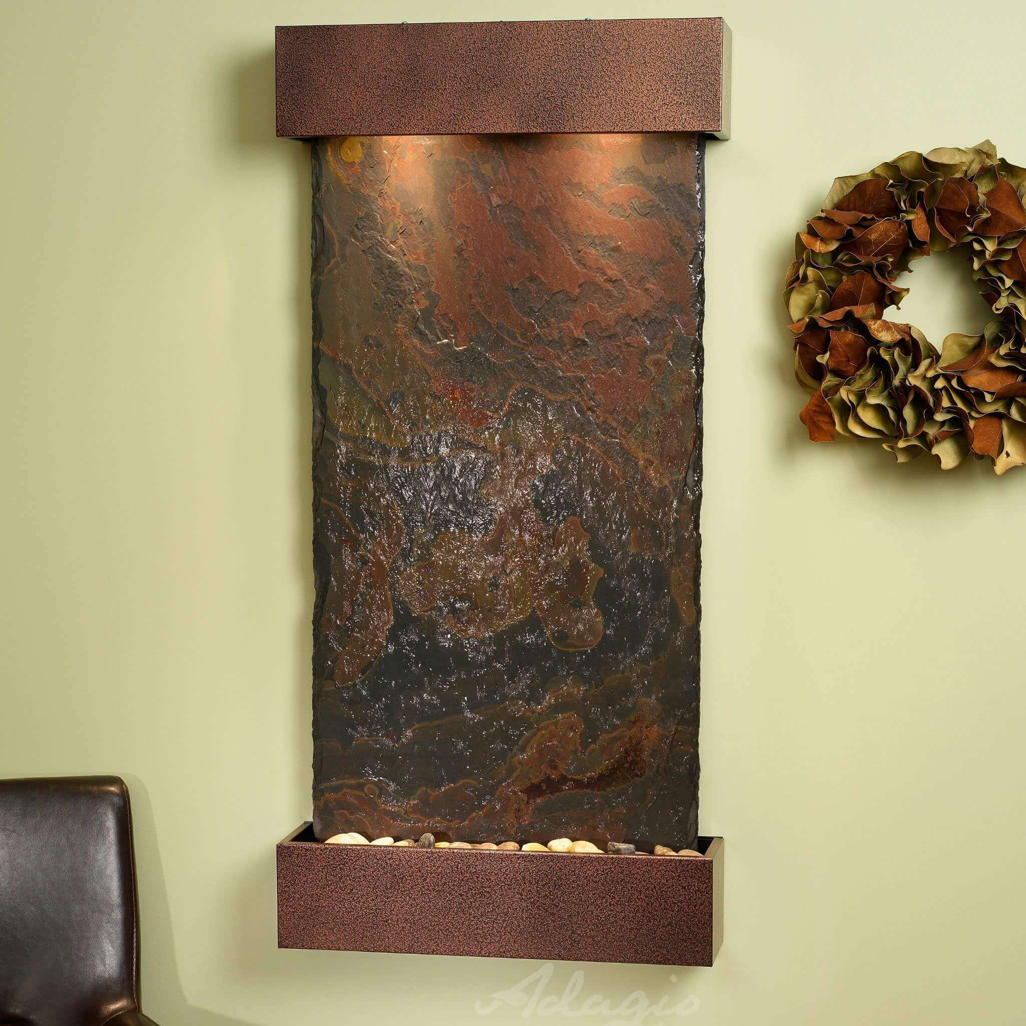 Whispering Creek Mounted Water Wall Fountain - Adagio