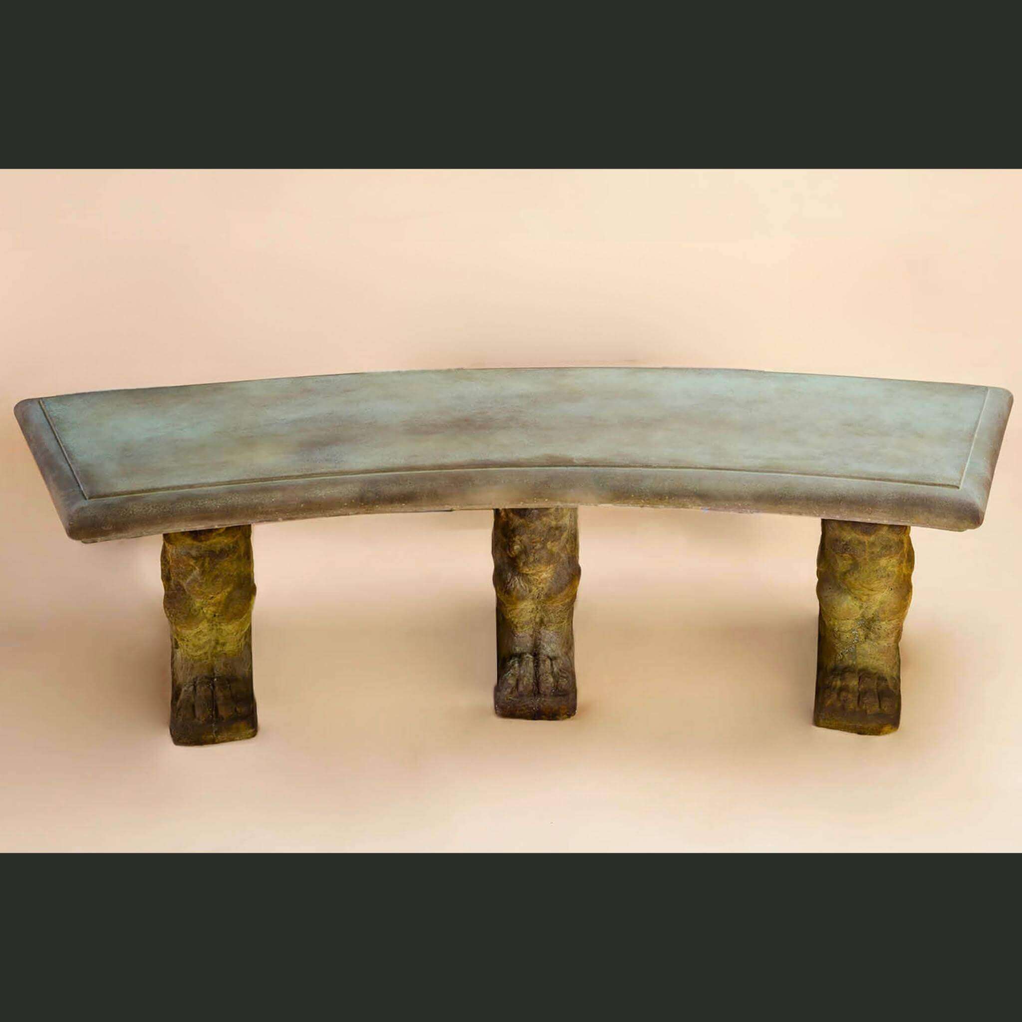 Gryphi Curved Concrete Garden Bench - Giannini #575