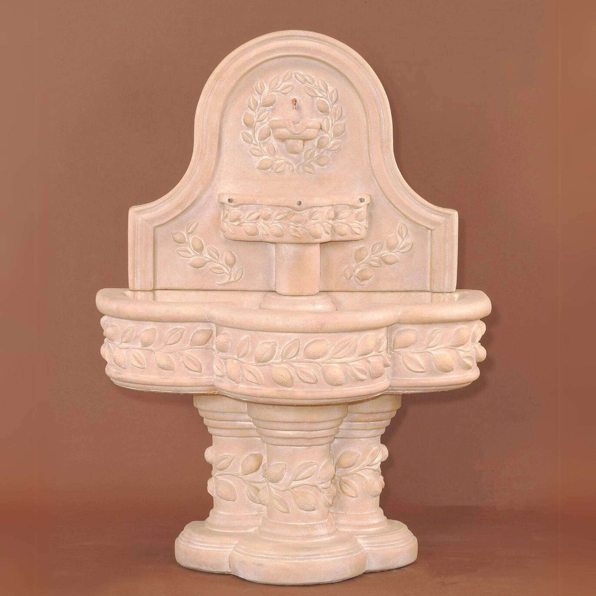 Deruta Lemon 3-Tier Concrete Wall Fountain - Giannini #1128