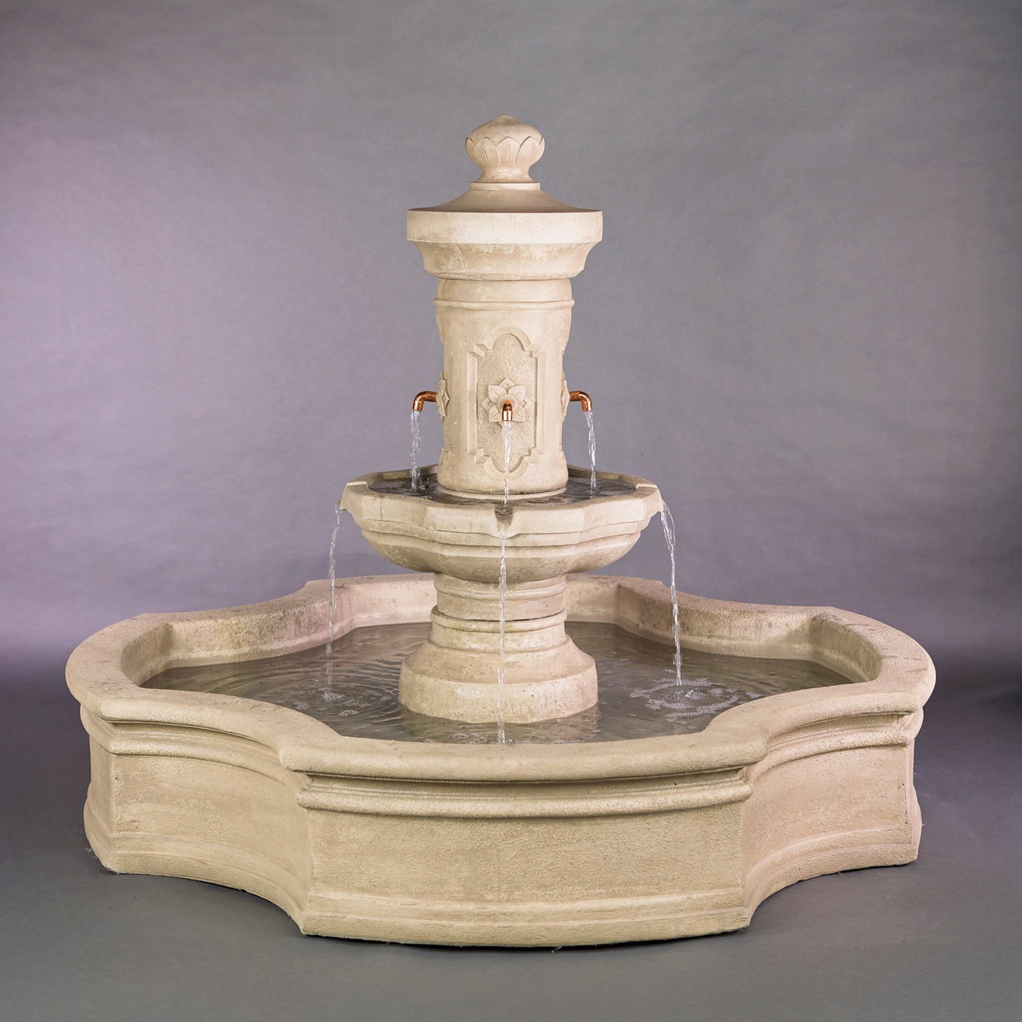 Ravello Monaco Pond Concrete Fountain - Giannini #1859