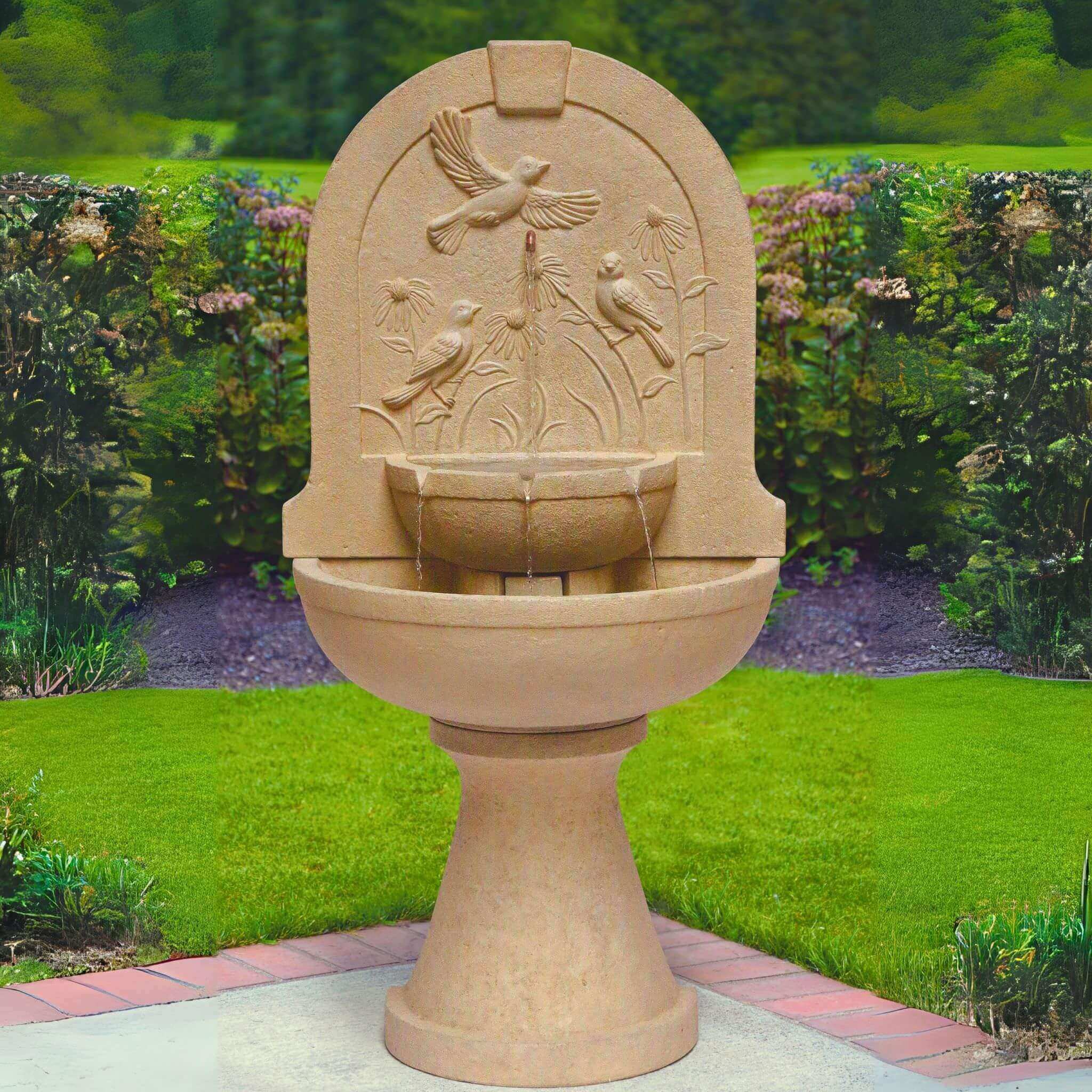 Laveen Arch Bird Concrete Wall Fountain - Massarellis #3808