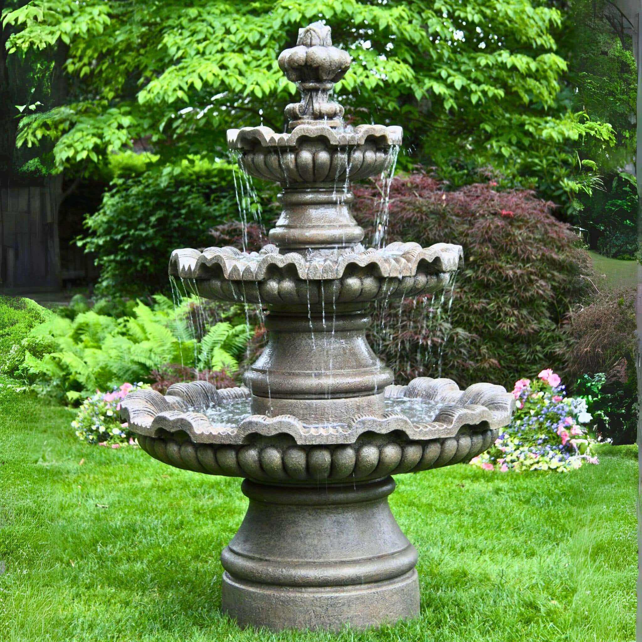 Renault 3-Tier Concrete Fountain - Massarellis #3852