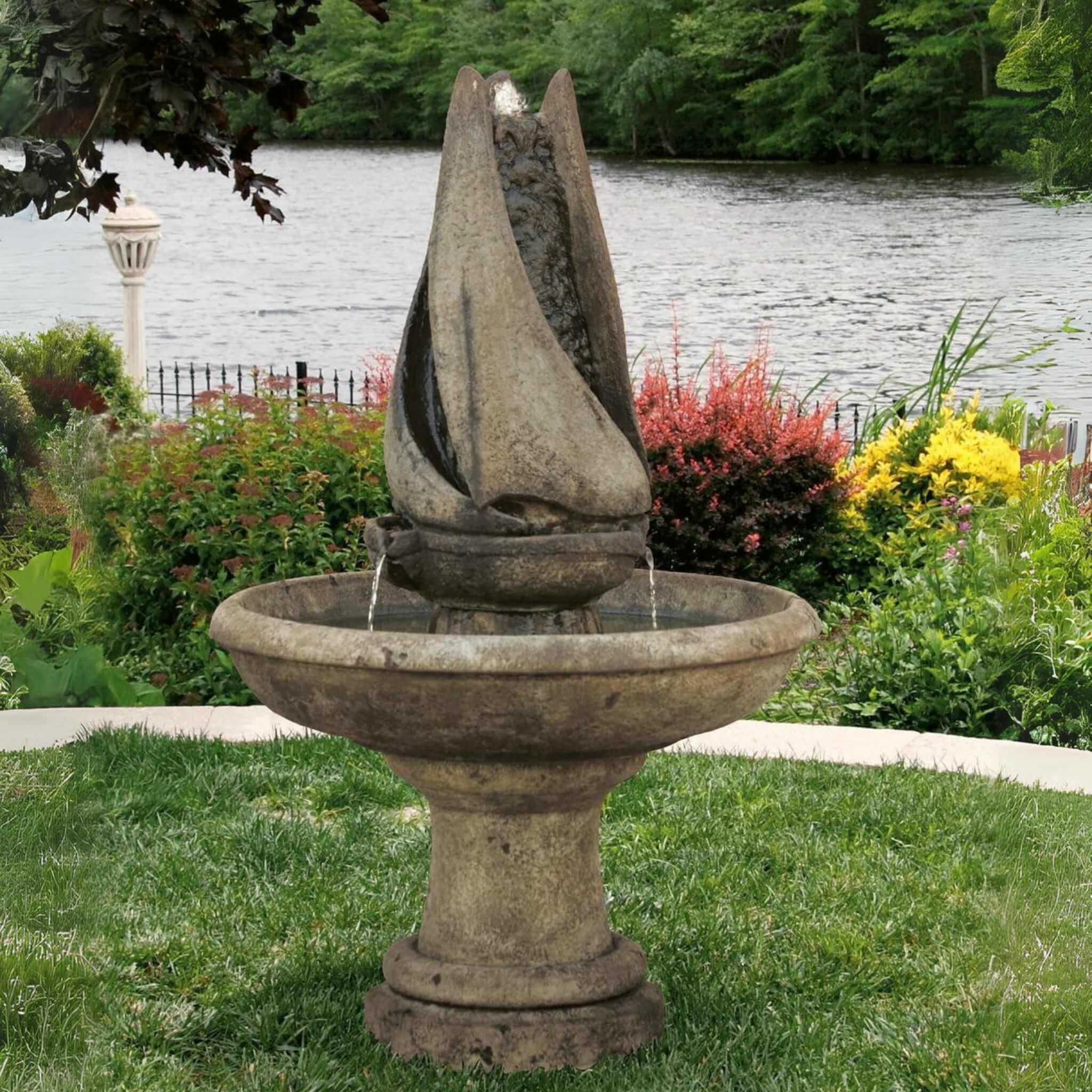 Sail Away Concrete Fountain - Massarellis #3720