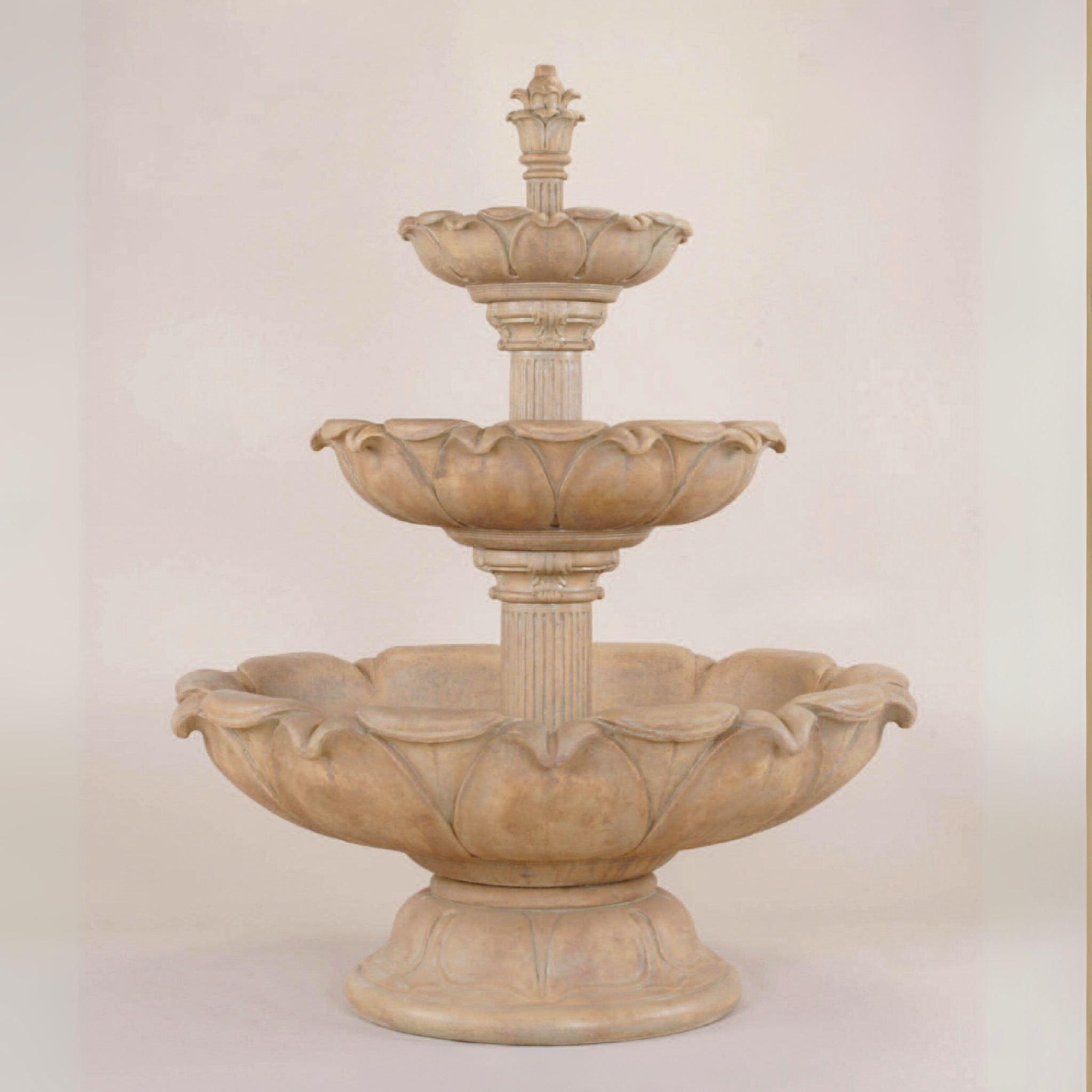 Acquarossa 3-Tier Short Concrete Fountain - Giannini #1203