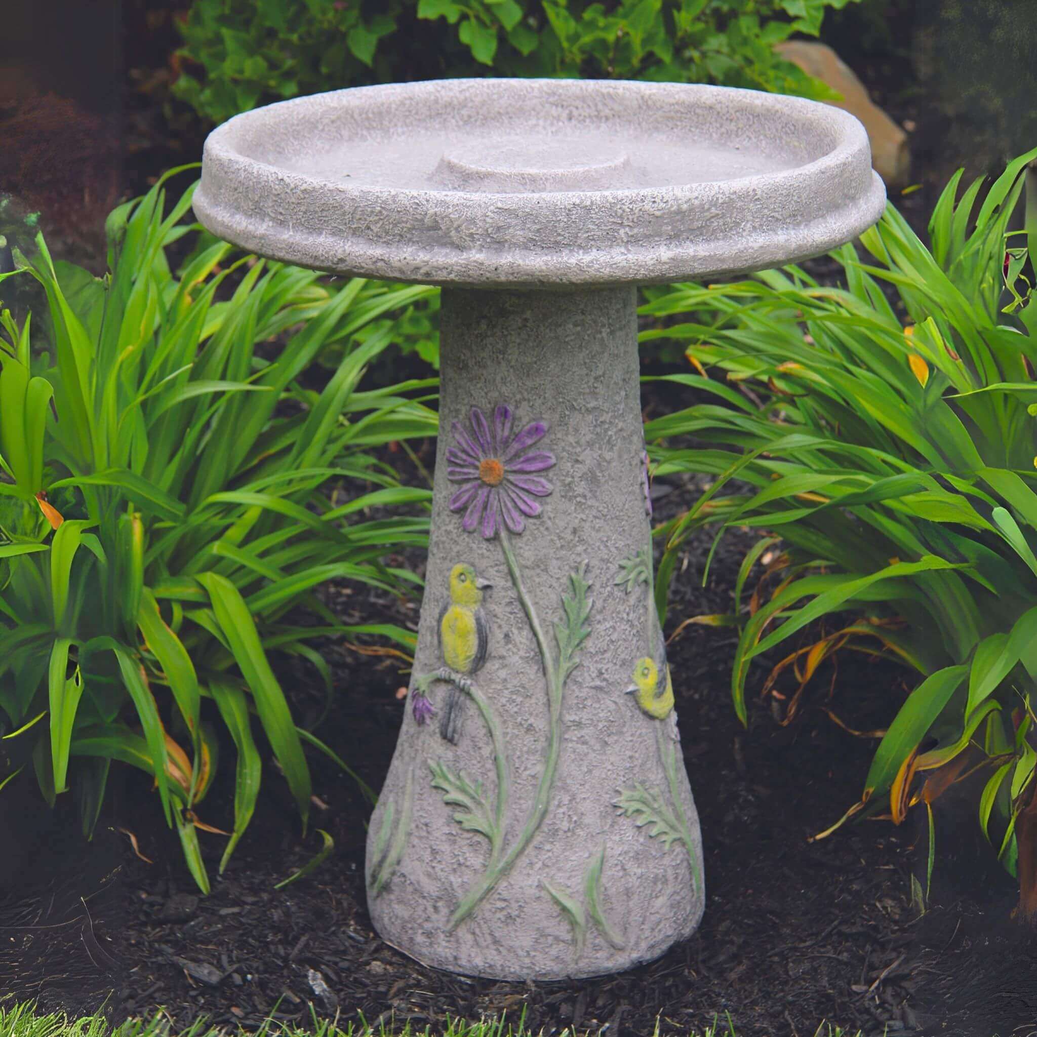 Songbird 2-Piece Concrete Bird Bath - Massarellis #9756