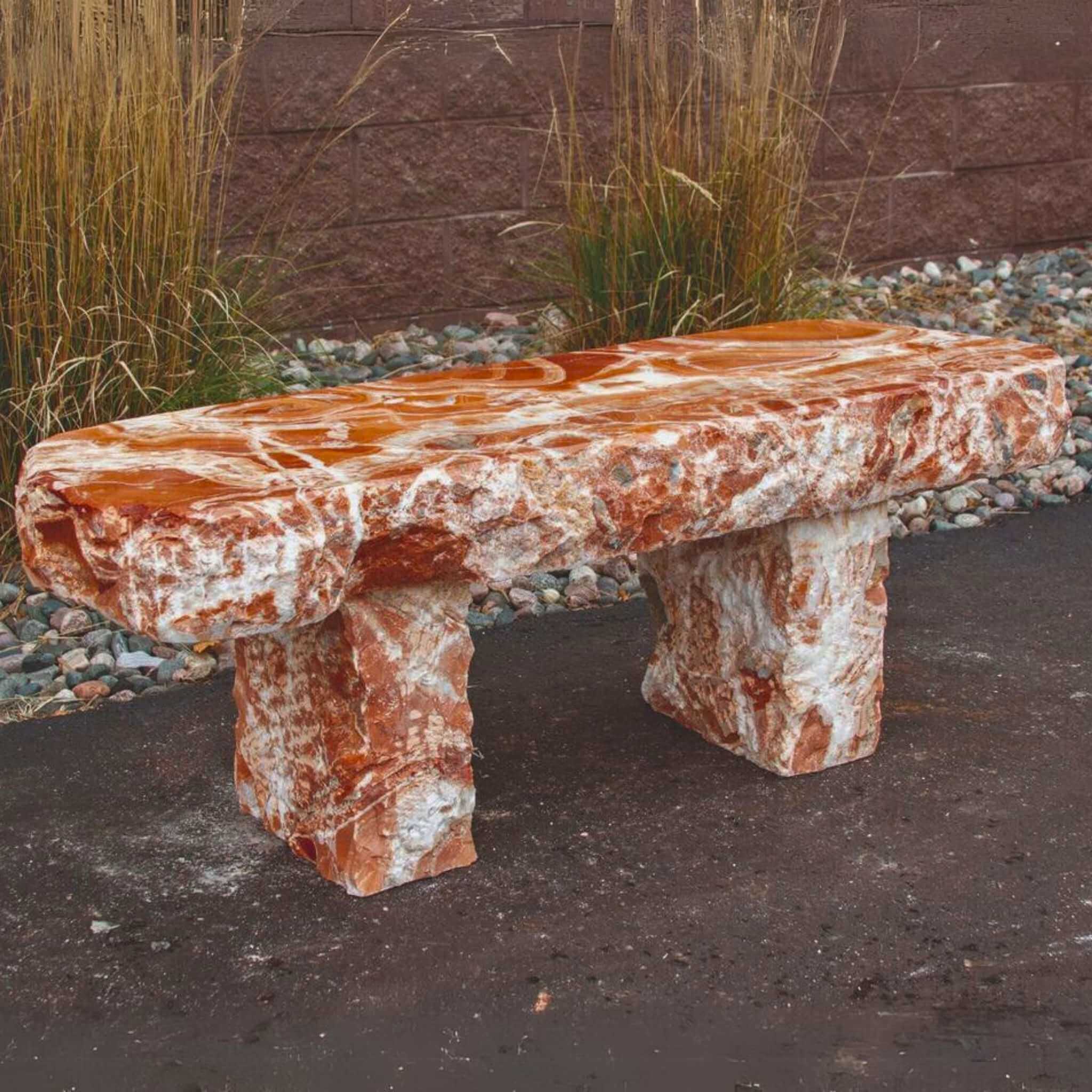 Red Onyx Garden Bench - Blue Thumb