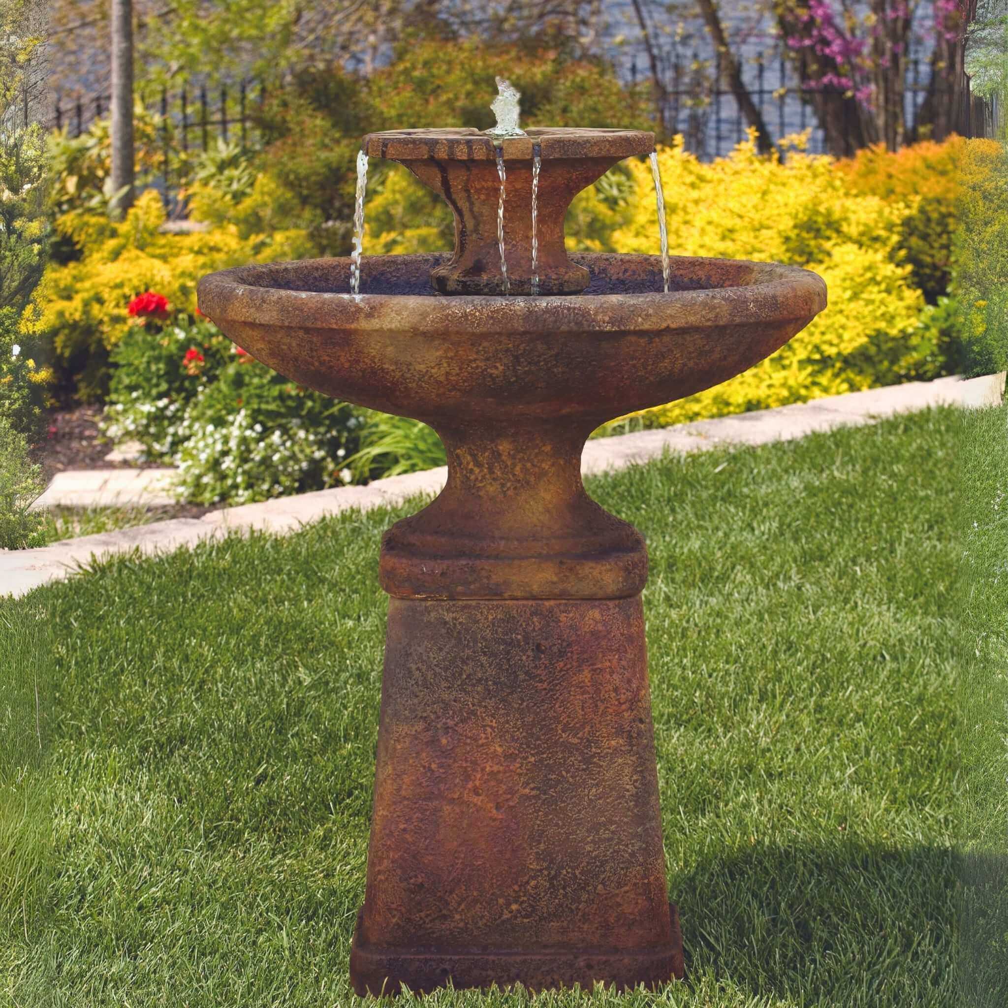 Bella 2-Tier Concrete Fountain - Massarellis #3653