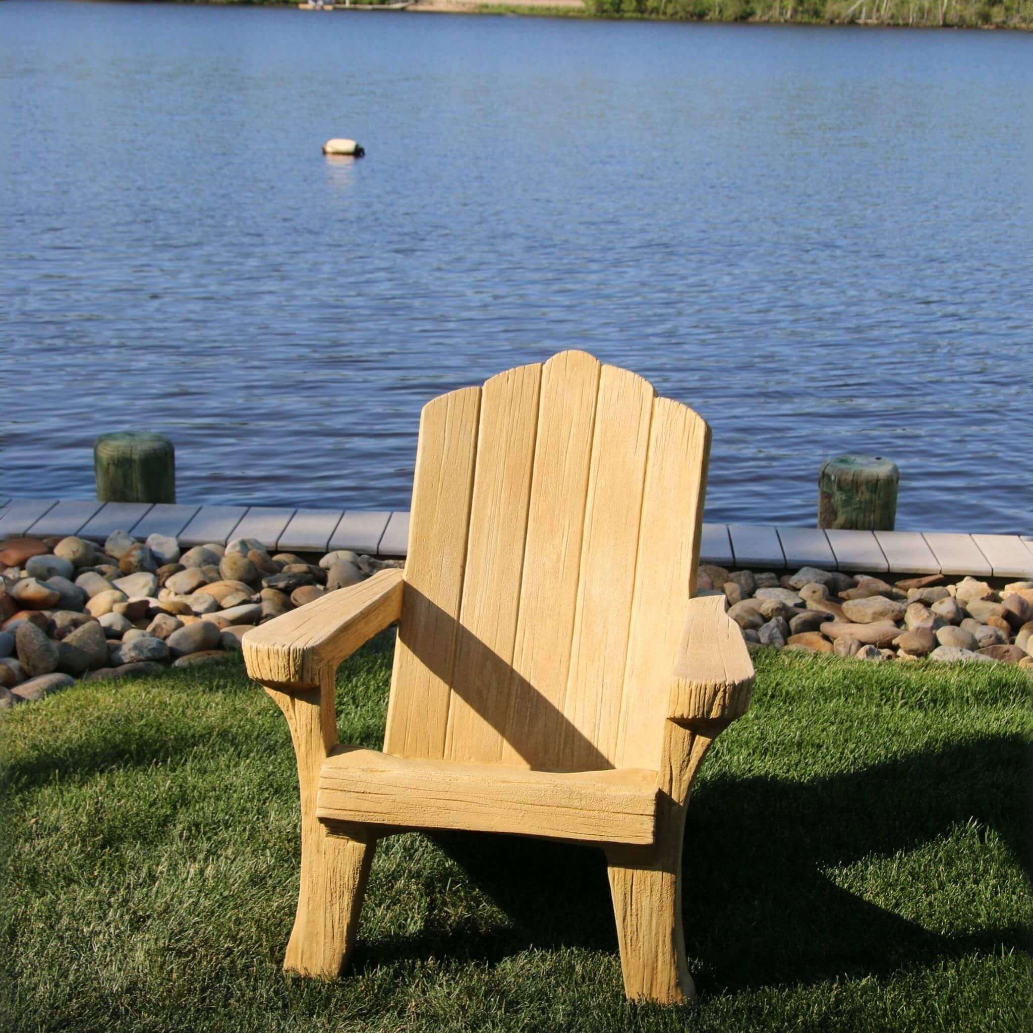 Rustic Adirondack Concrete Garden Chair - Massarellis #4750
