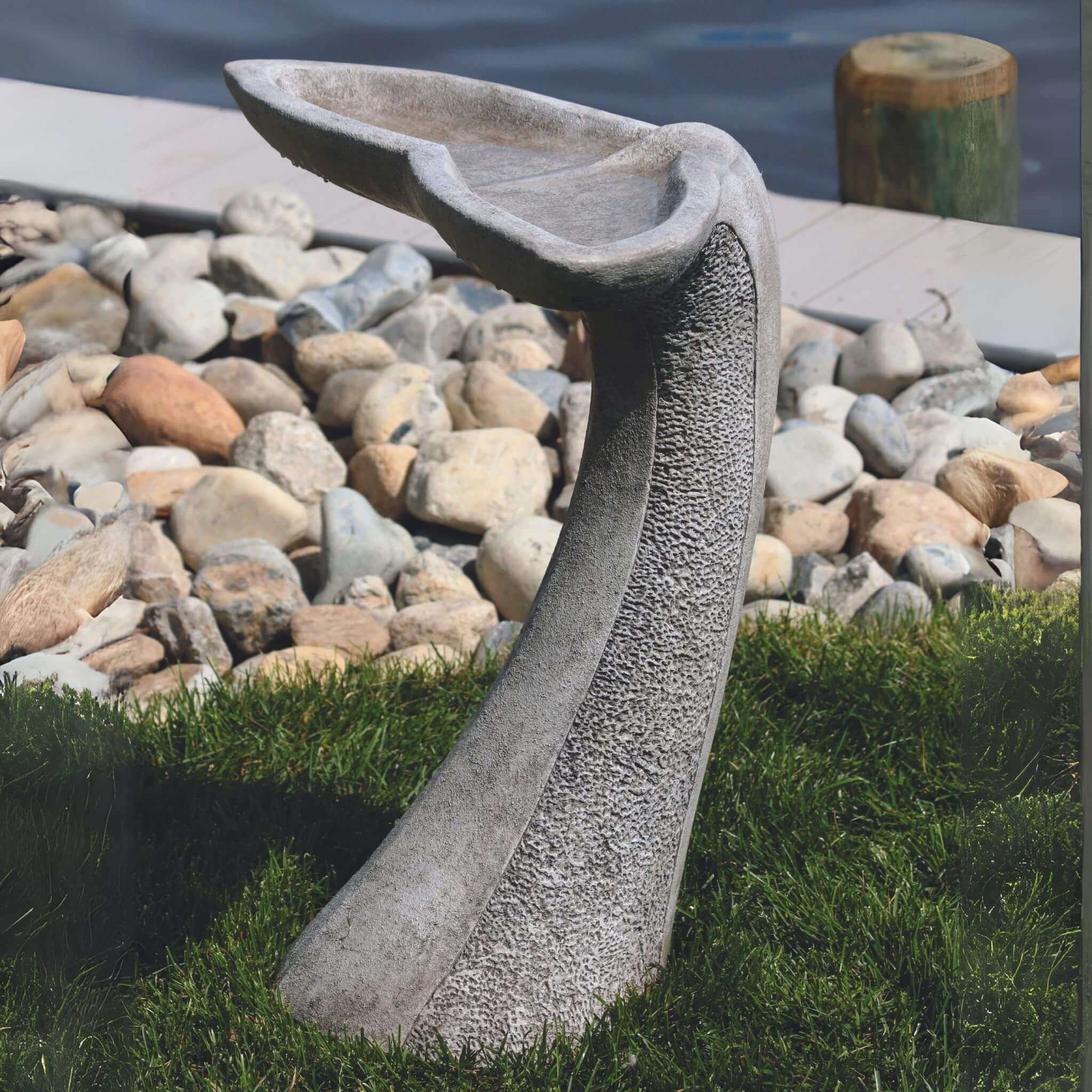 Tales of the Sea 1-Piece Concrete Bird Bath - Massarellis #9745