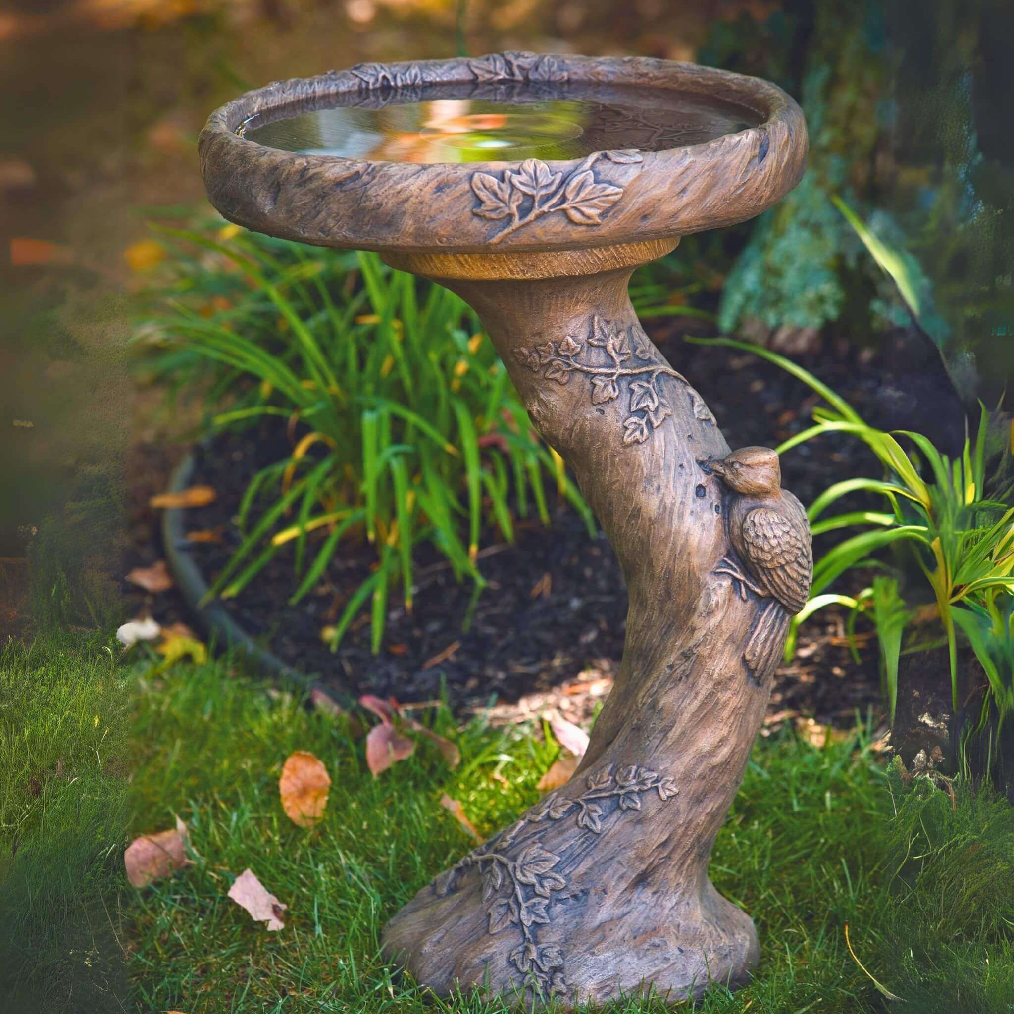 Woodscape 2-Piece Concrete Bird Bath - Massarellis #9125