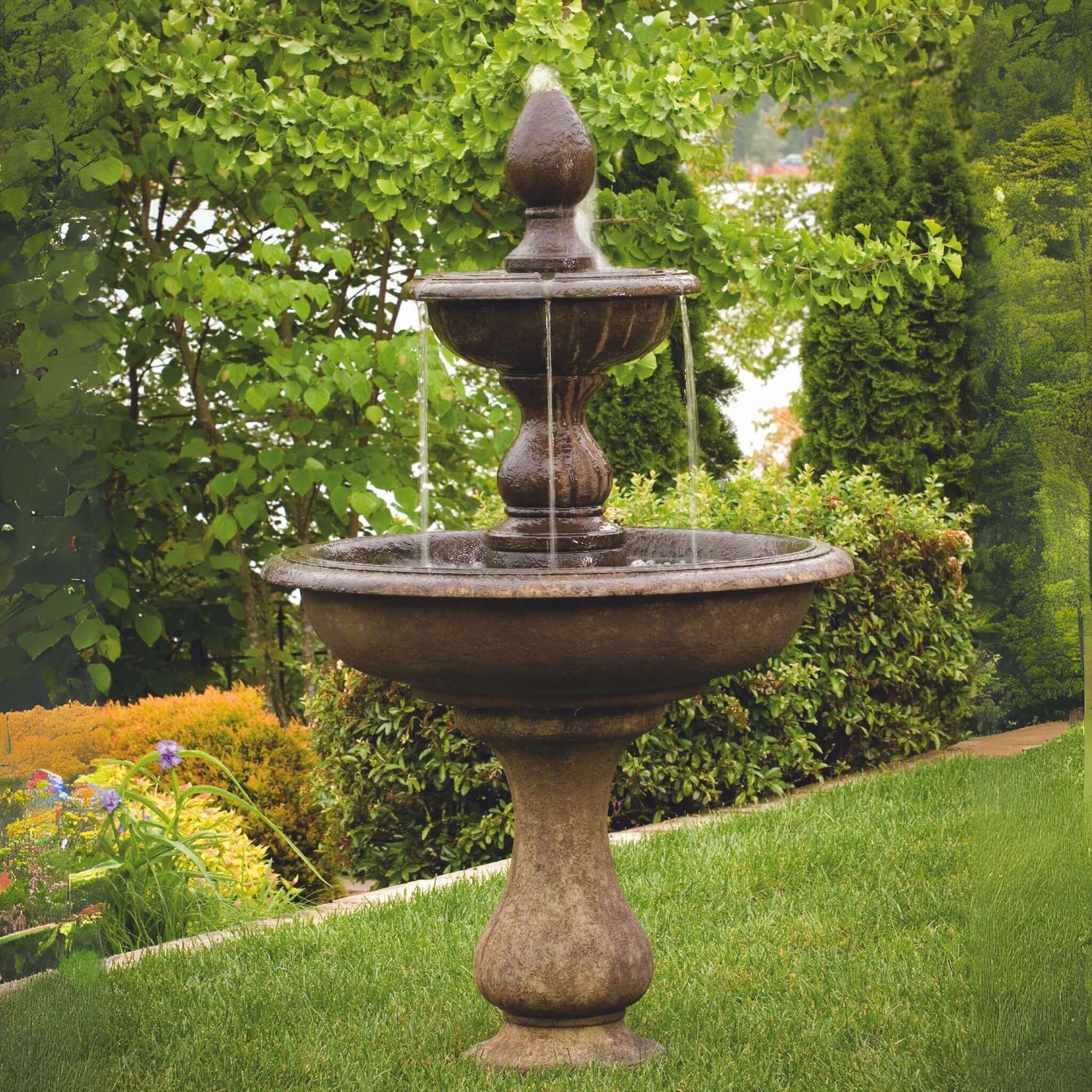 Vicenza 2-Tier Concrete Fountain - Massarellis #3666