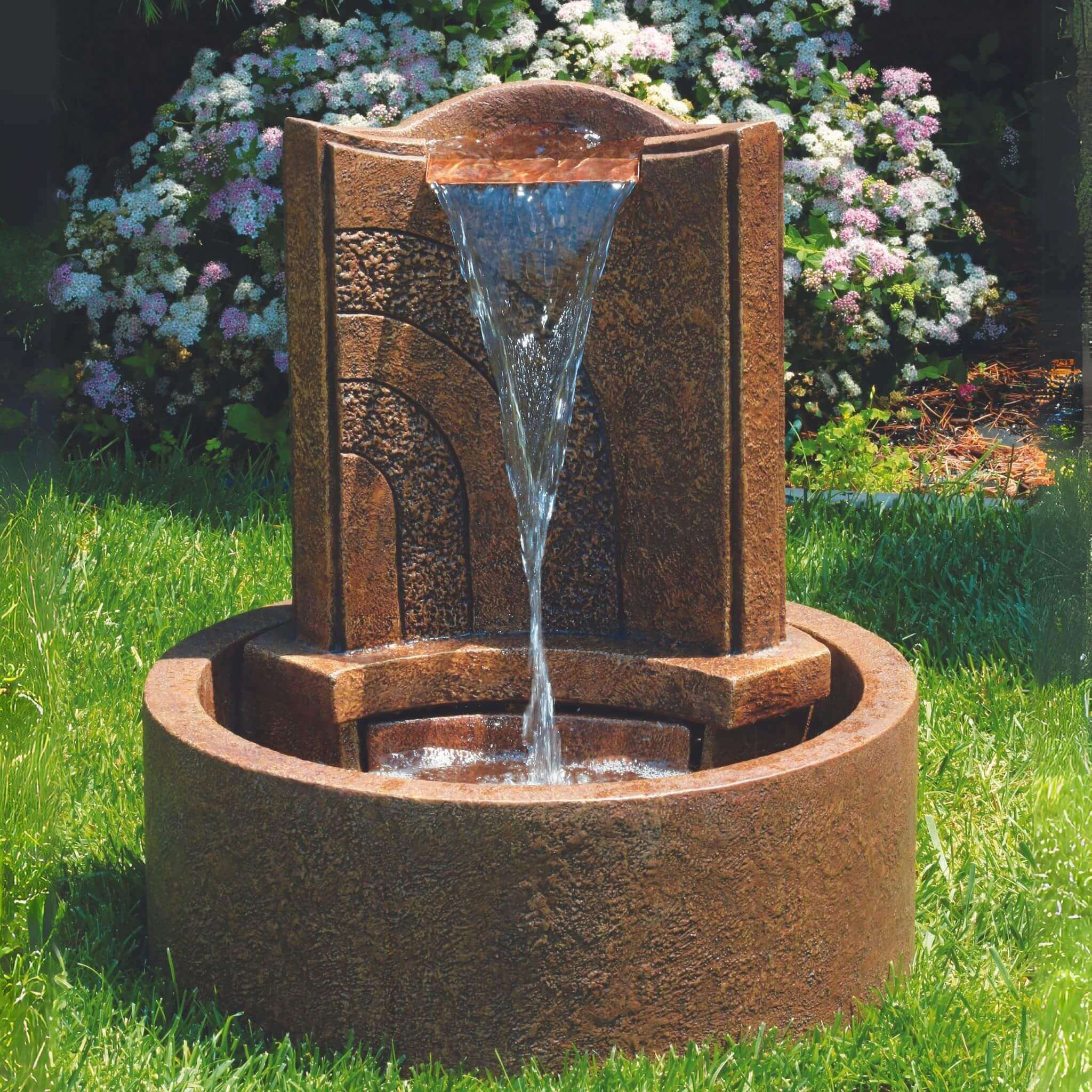 Lido Concrete Fountain w/Lights - Massarellis #3502